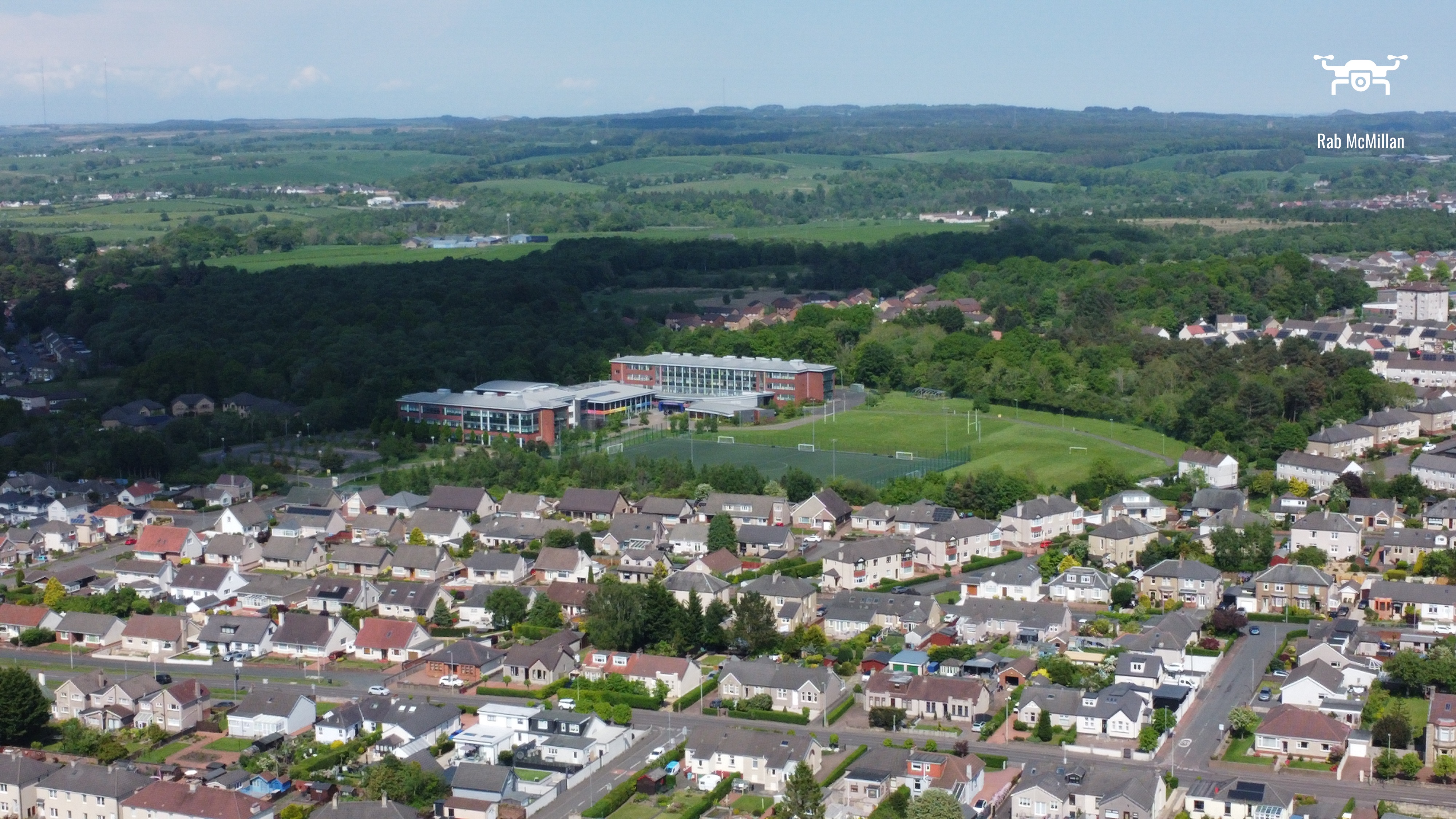 View to Coltness High School, Wishaw, 2024.