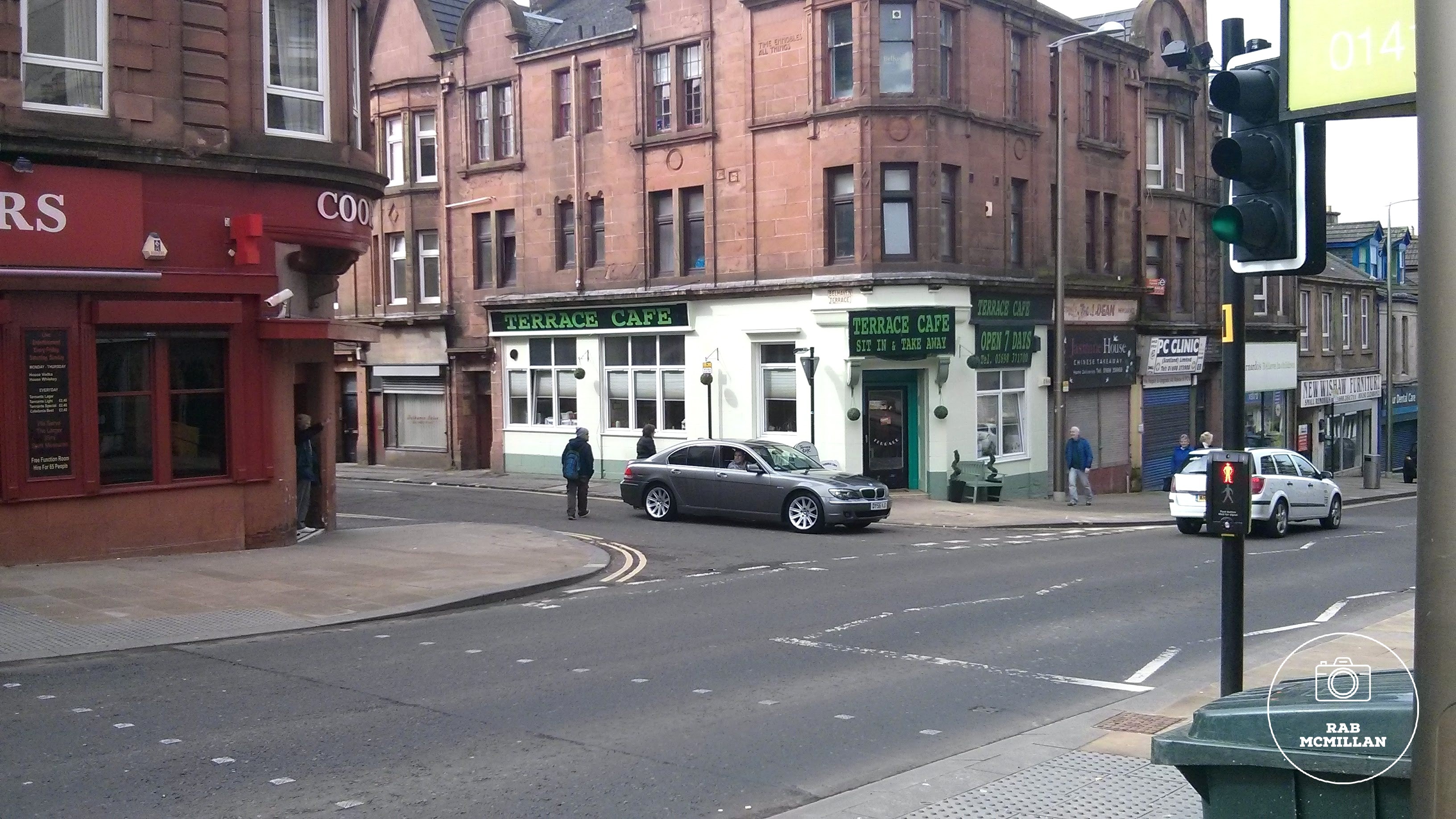 Main Street corner of Belhaven Terrace, Wishaw, 2015.