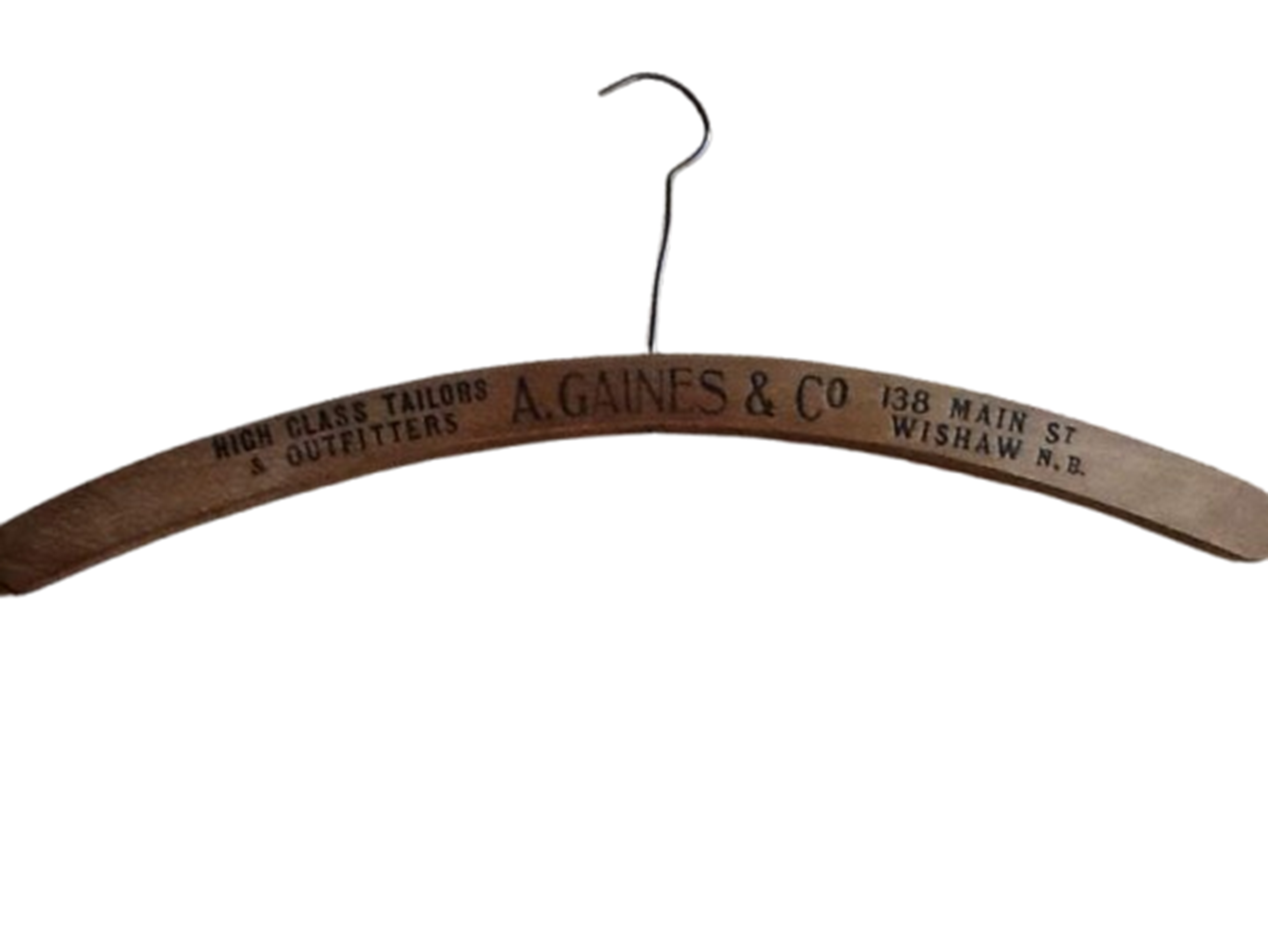 Shop coat hanger, A. Gaines, Main Street, Wishaw, 1908.