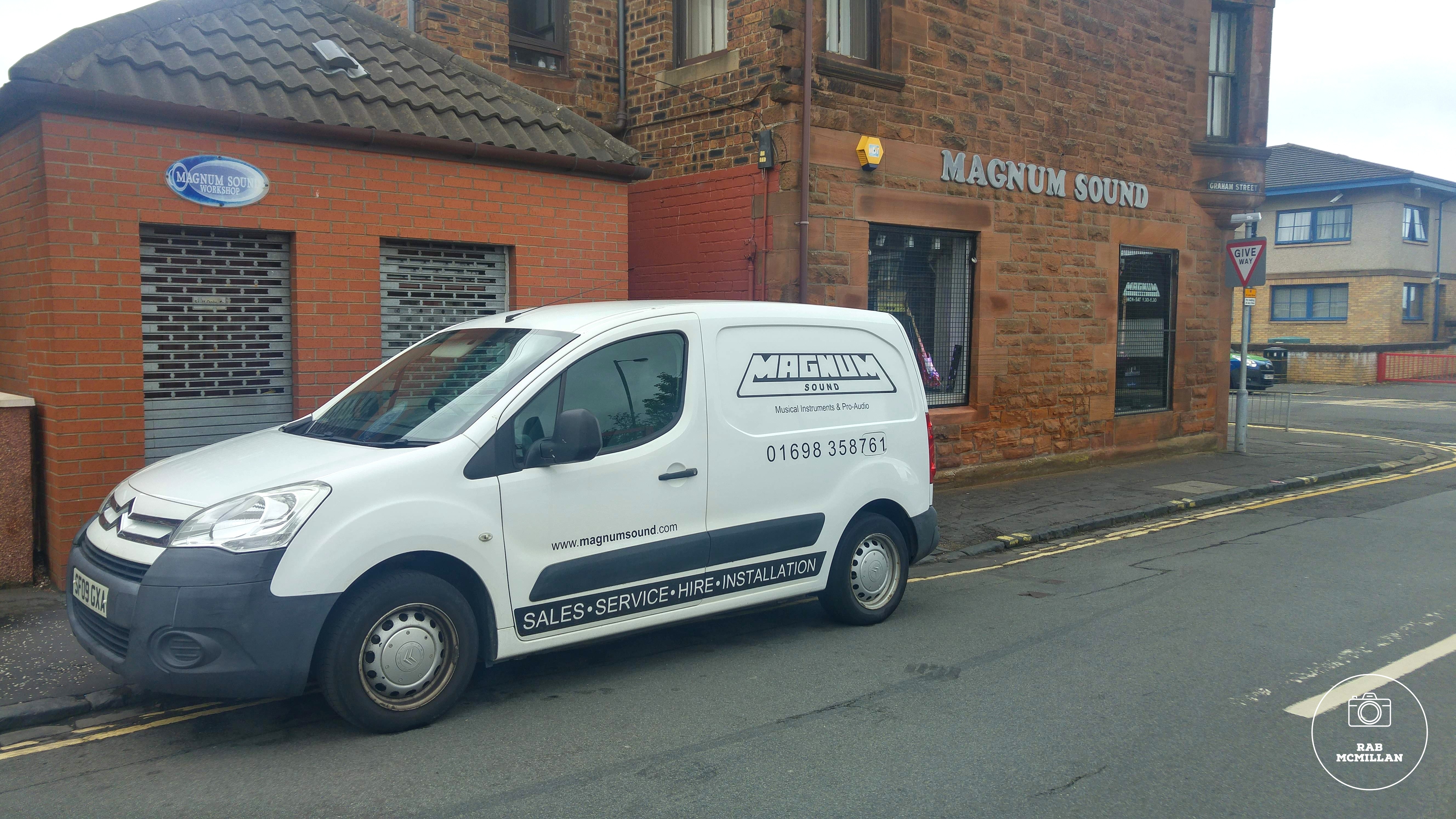 Magnum Sound, corner of Graham Street/Stewarton Street, 2016.