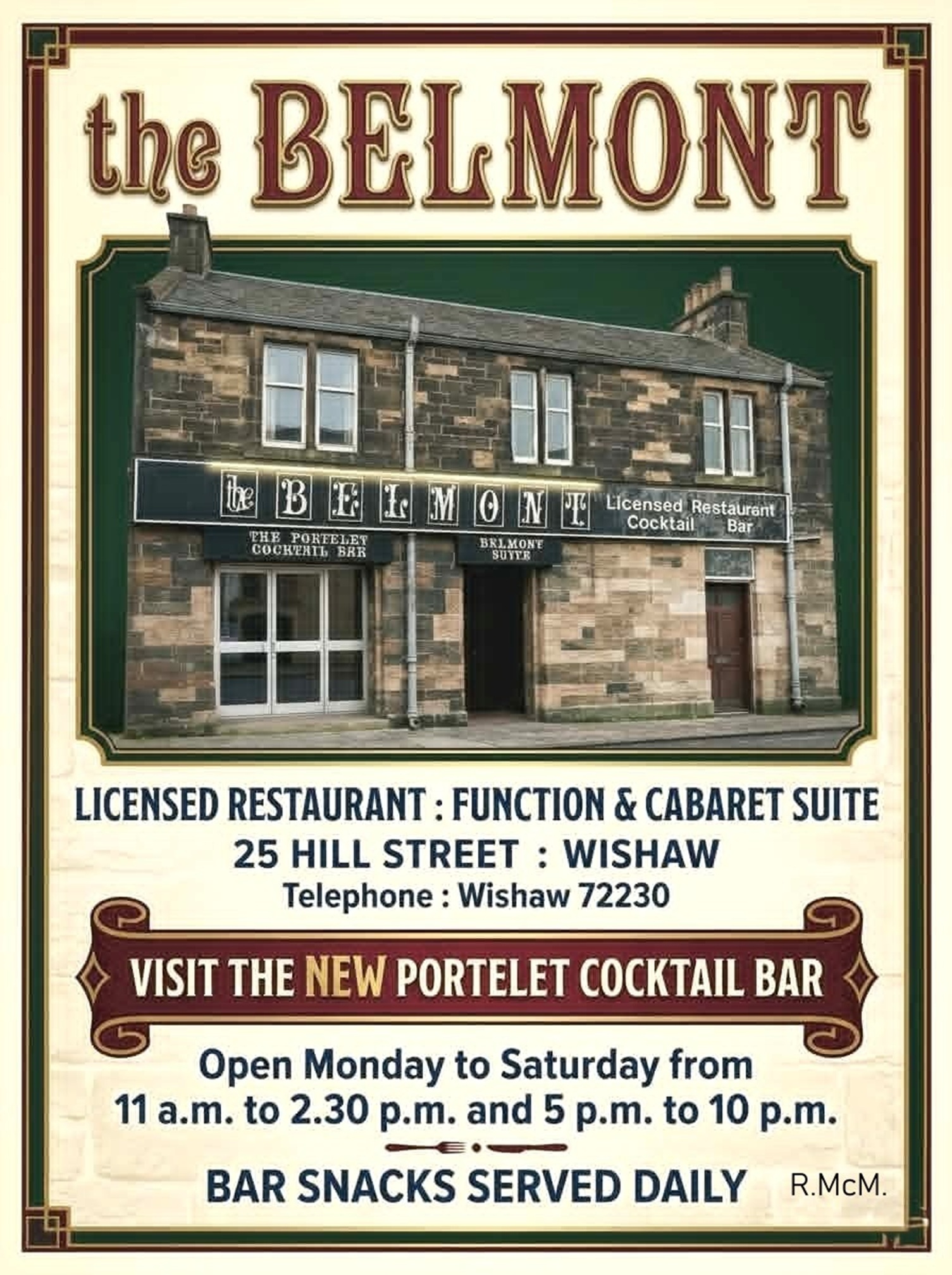 The Belmont, Hill Street, Wishaw, 1970's