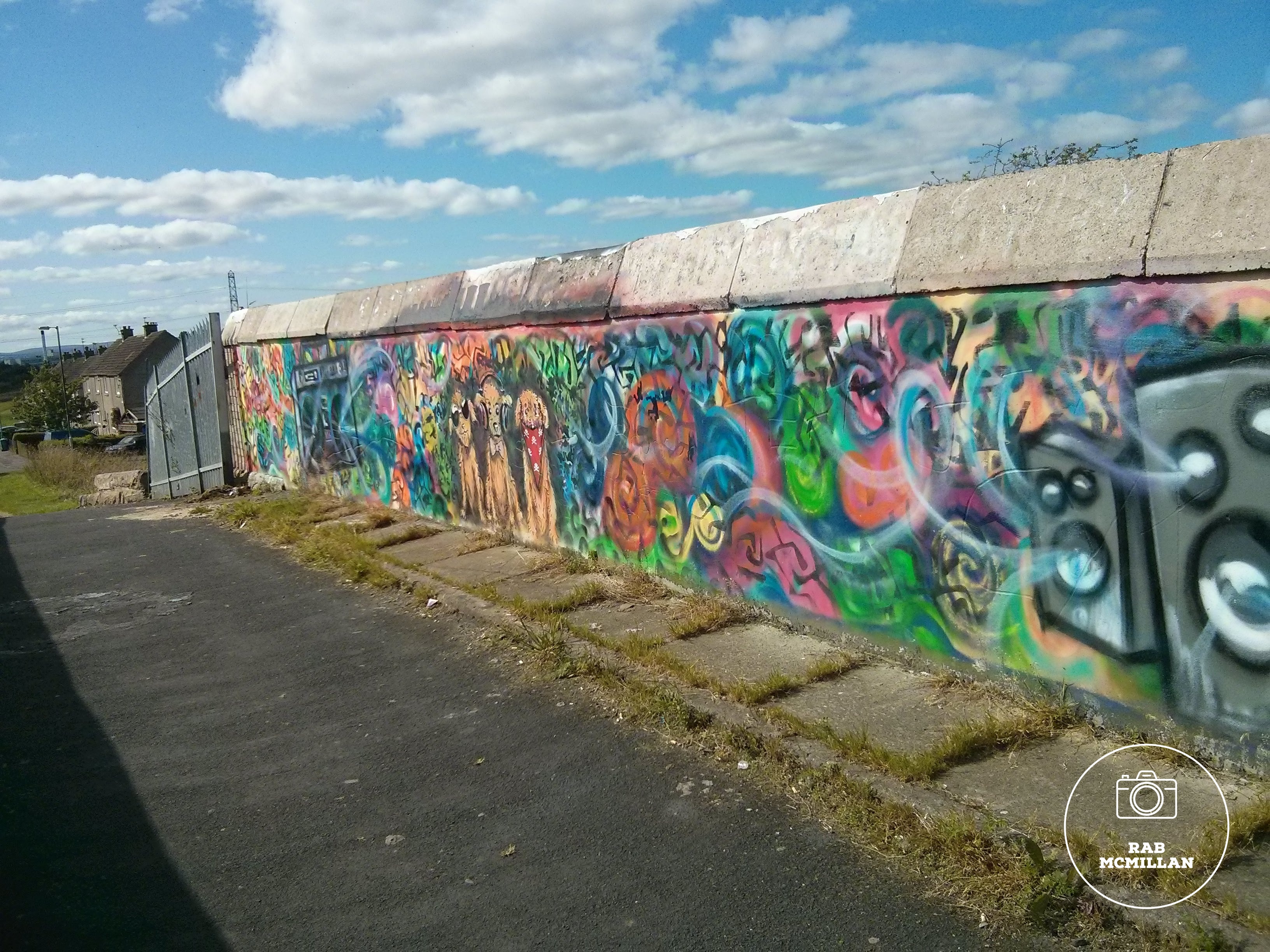Mural on the Pather/Dimsdale Bridge, Wishaw, 2014.