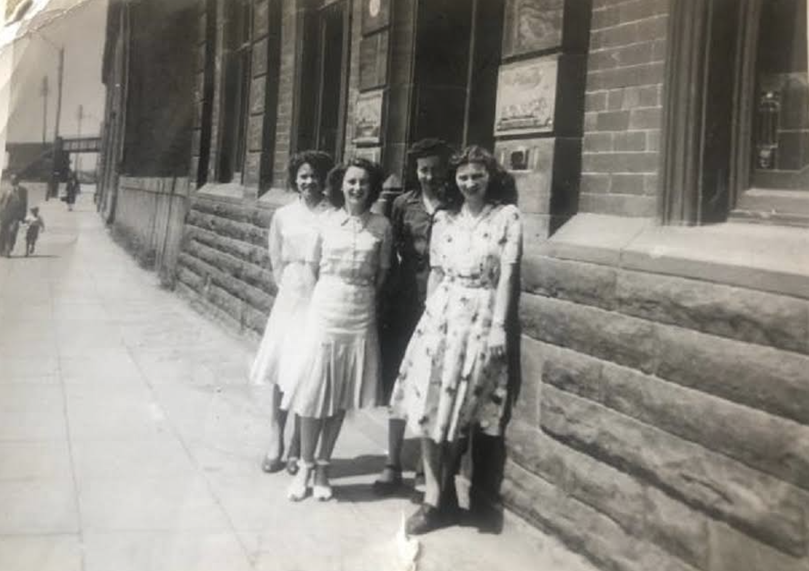 Morton Machine Company, Glasgow Road, Wishaw. Office workers, early 1950's, left to right Jean Bullock, May Park, Nettie Smith and Marg Watson. Courtesy of Linda Brooks.