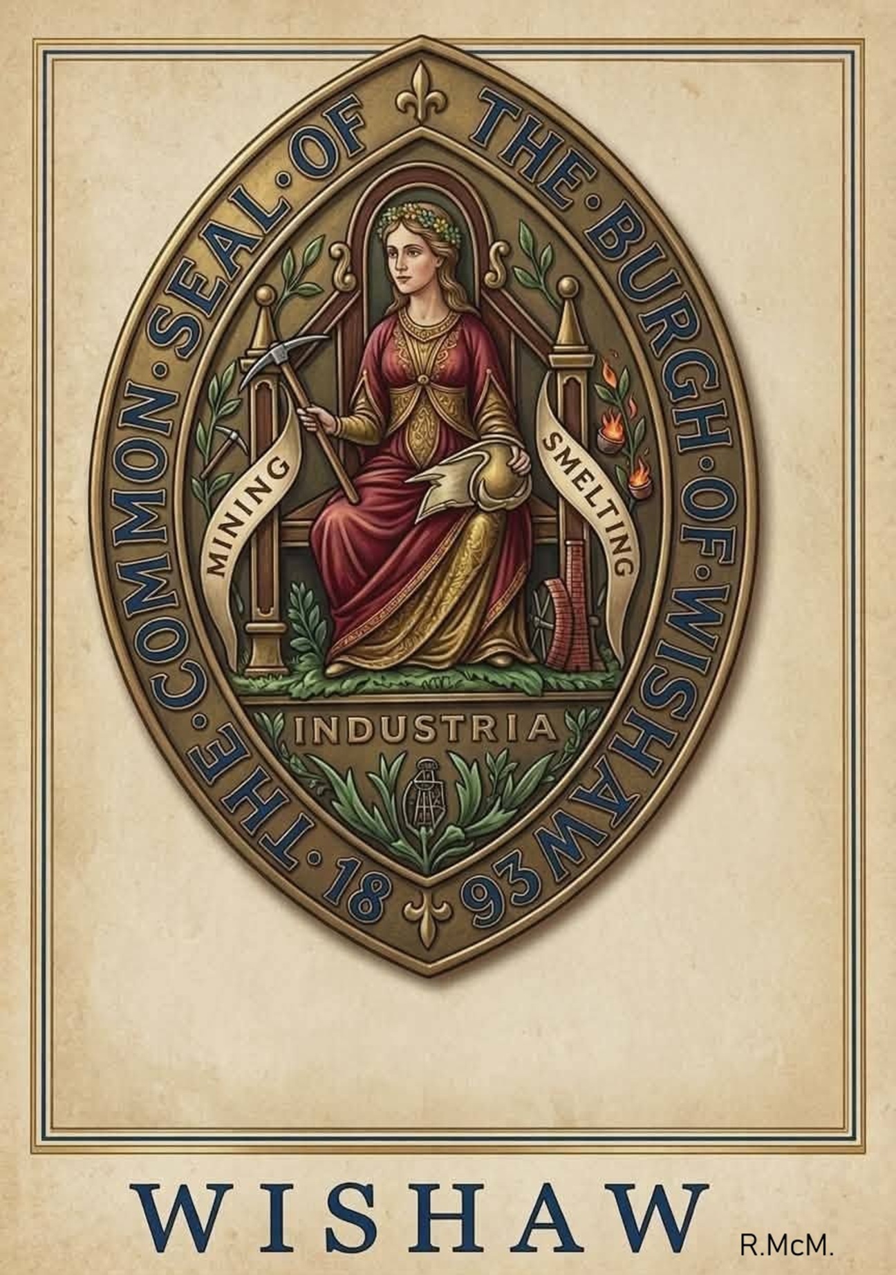 The Common Seal of the Burgh of Wishaw, 1893.
