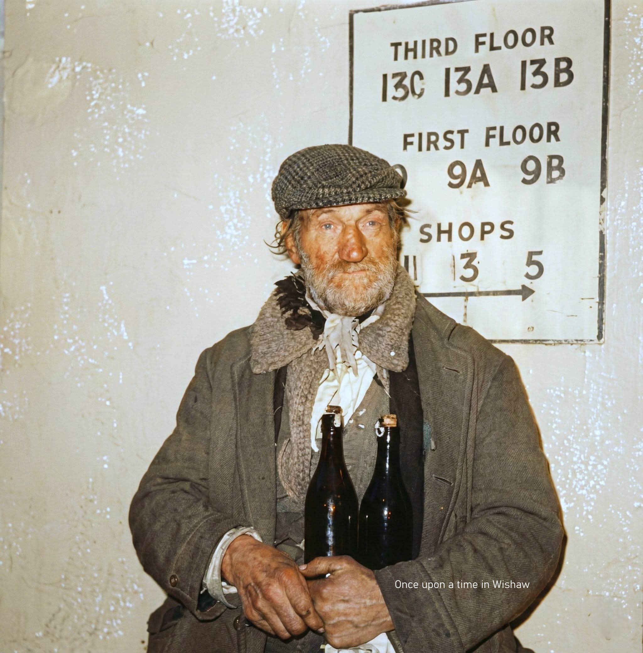 Auld Donald, Gentleman of the road, Era Bar Flats, Craigneuk, Wishaw.