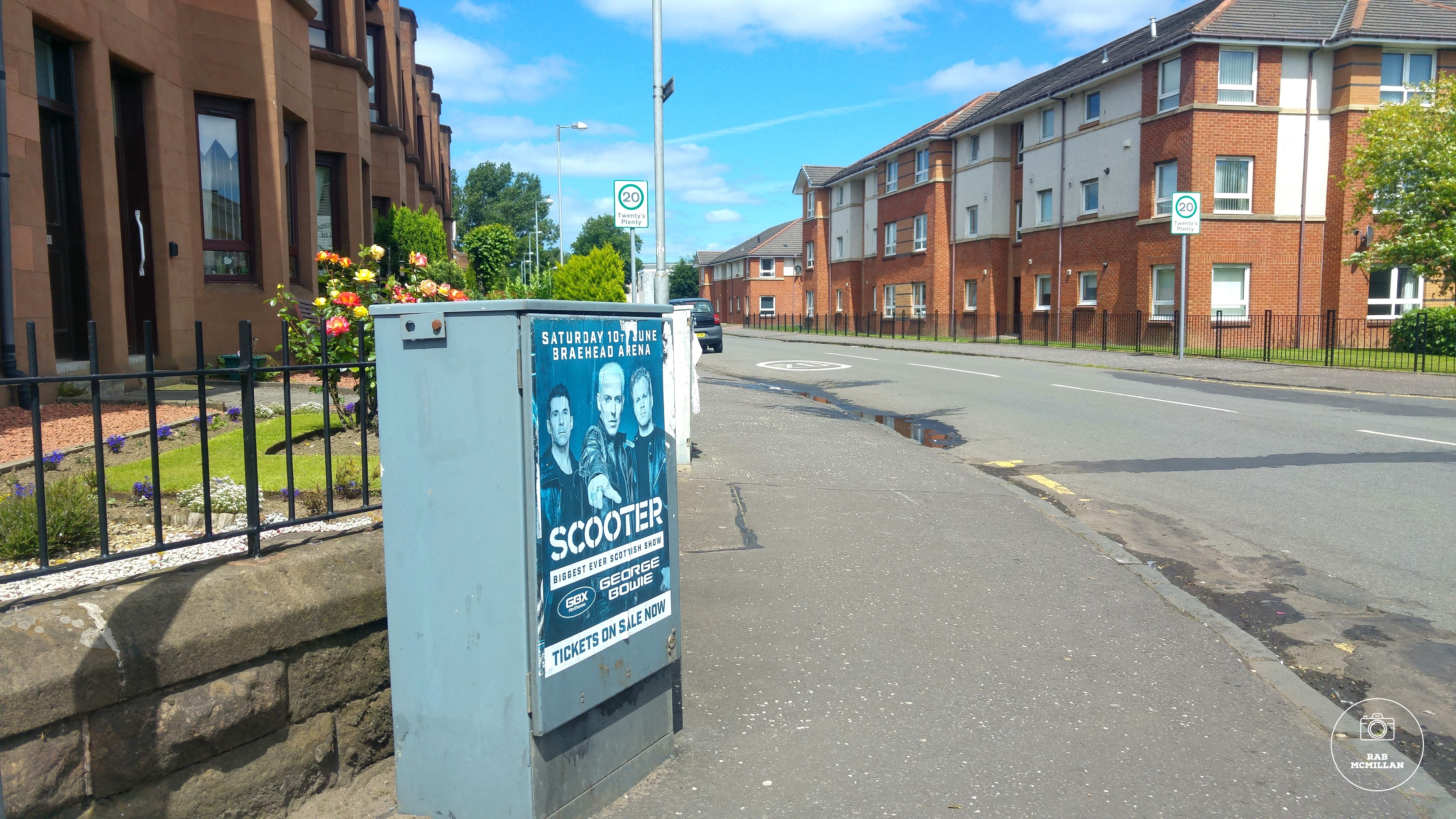 Poster for Scooter and George Bowie GBX Anthems, Cleland Road, Wishaw, 2017.