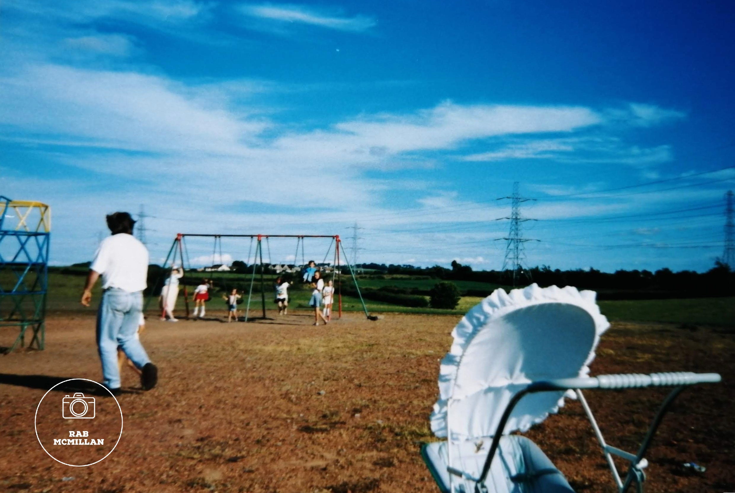 Swing park, top of Rannoch Drive, Pather, Wishaw, 1989.