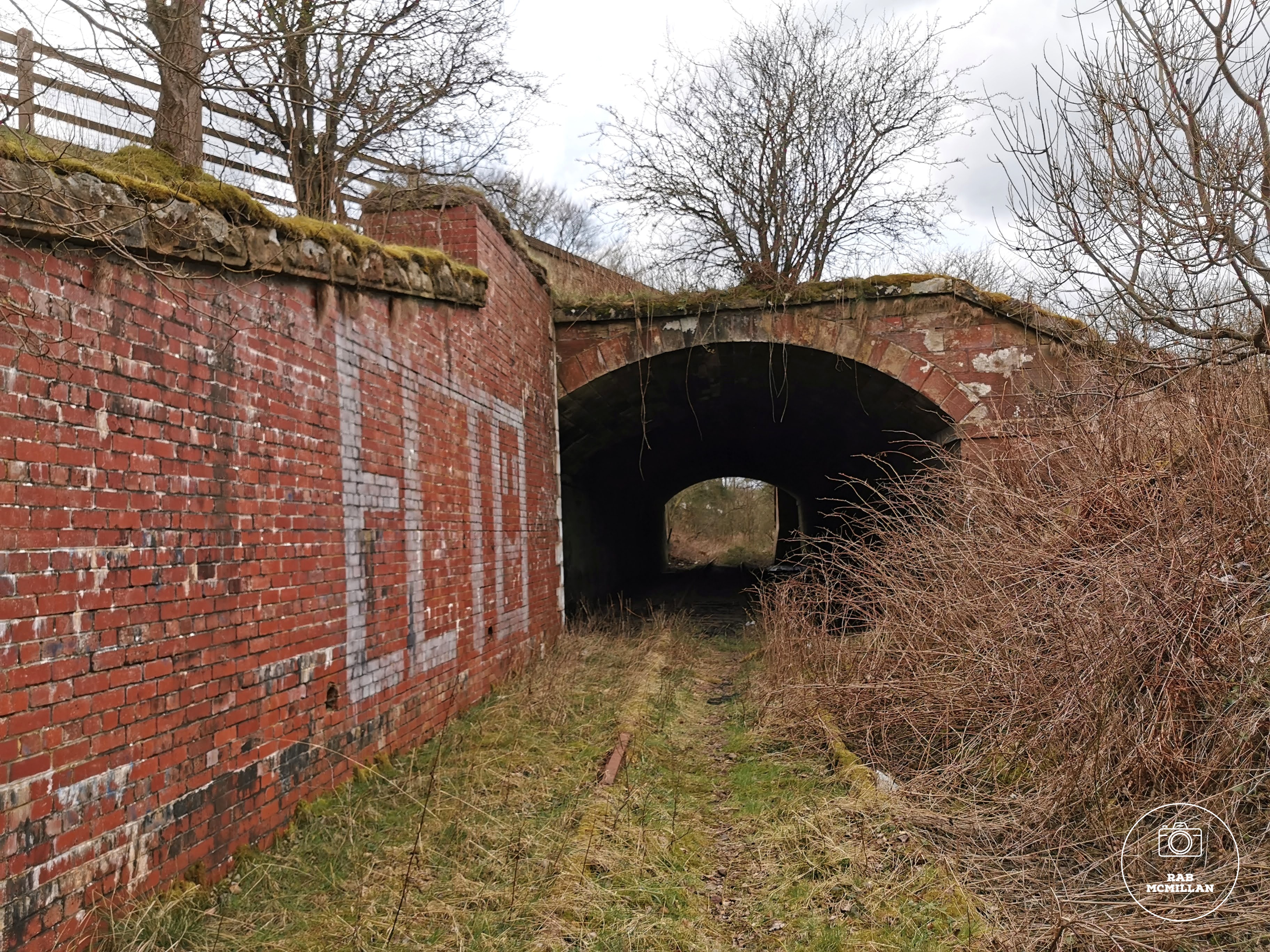 Tunnel on the old Wishaw and Coltness Railway between Waterloo and Bogside, Newmains, Wishaw, 2022.