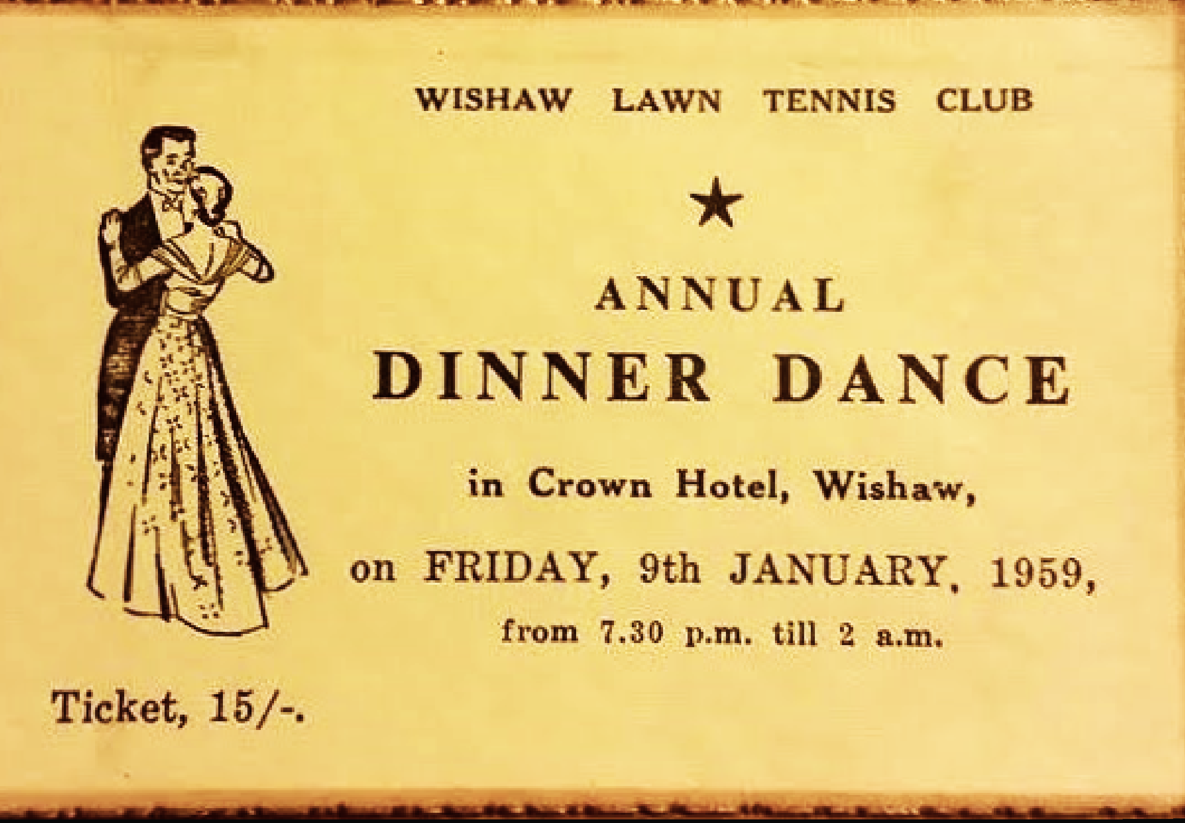 Wishaw Lawn Tennis Club. Annual Dinner Dance, Crown Hotel, Wishaw, 1959.
