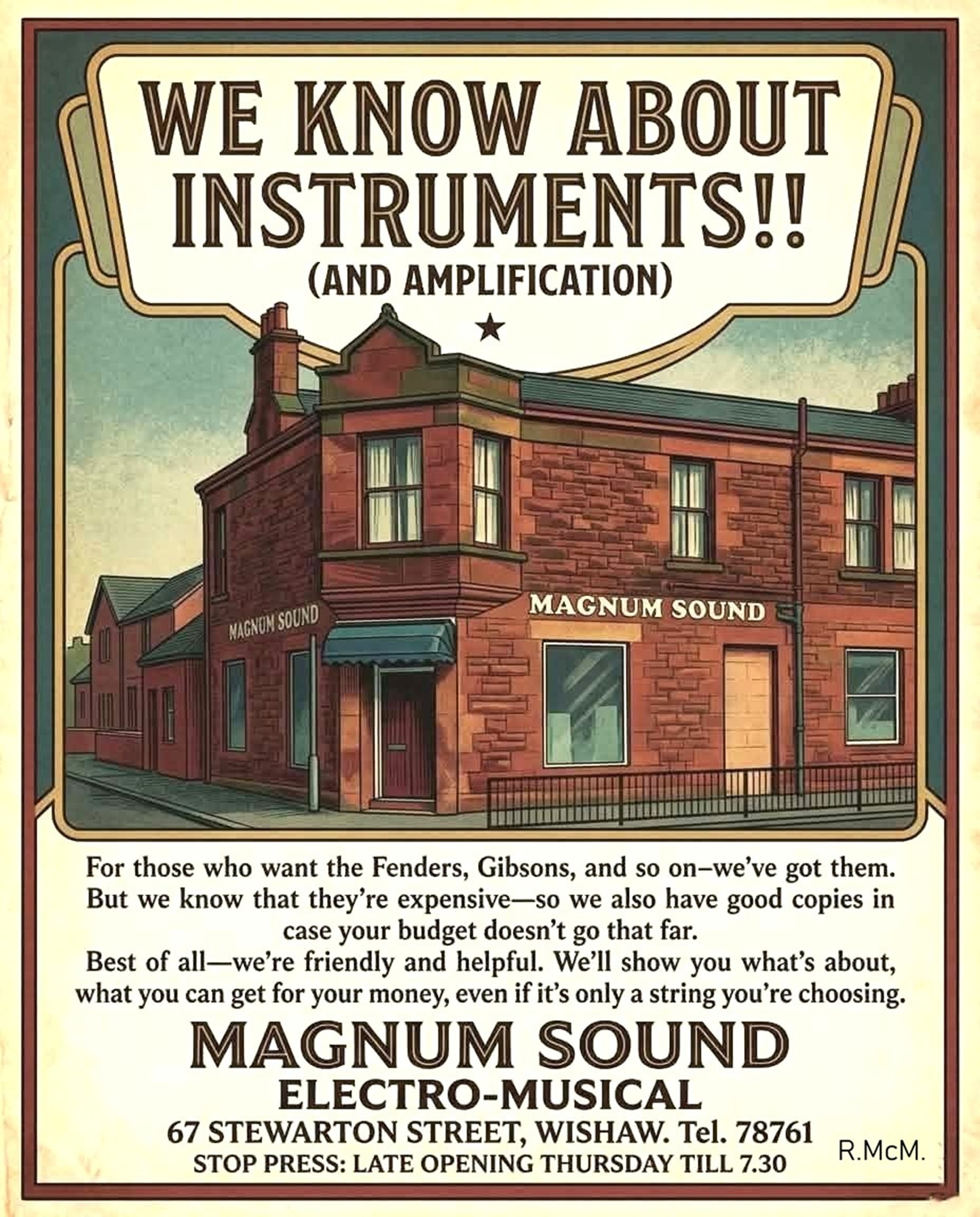 Magnum Sound, Stewarton Street, Wishaw, 1970's.