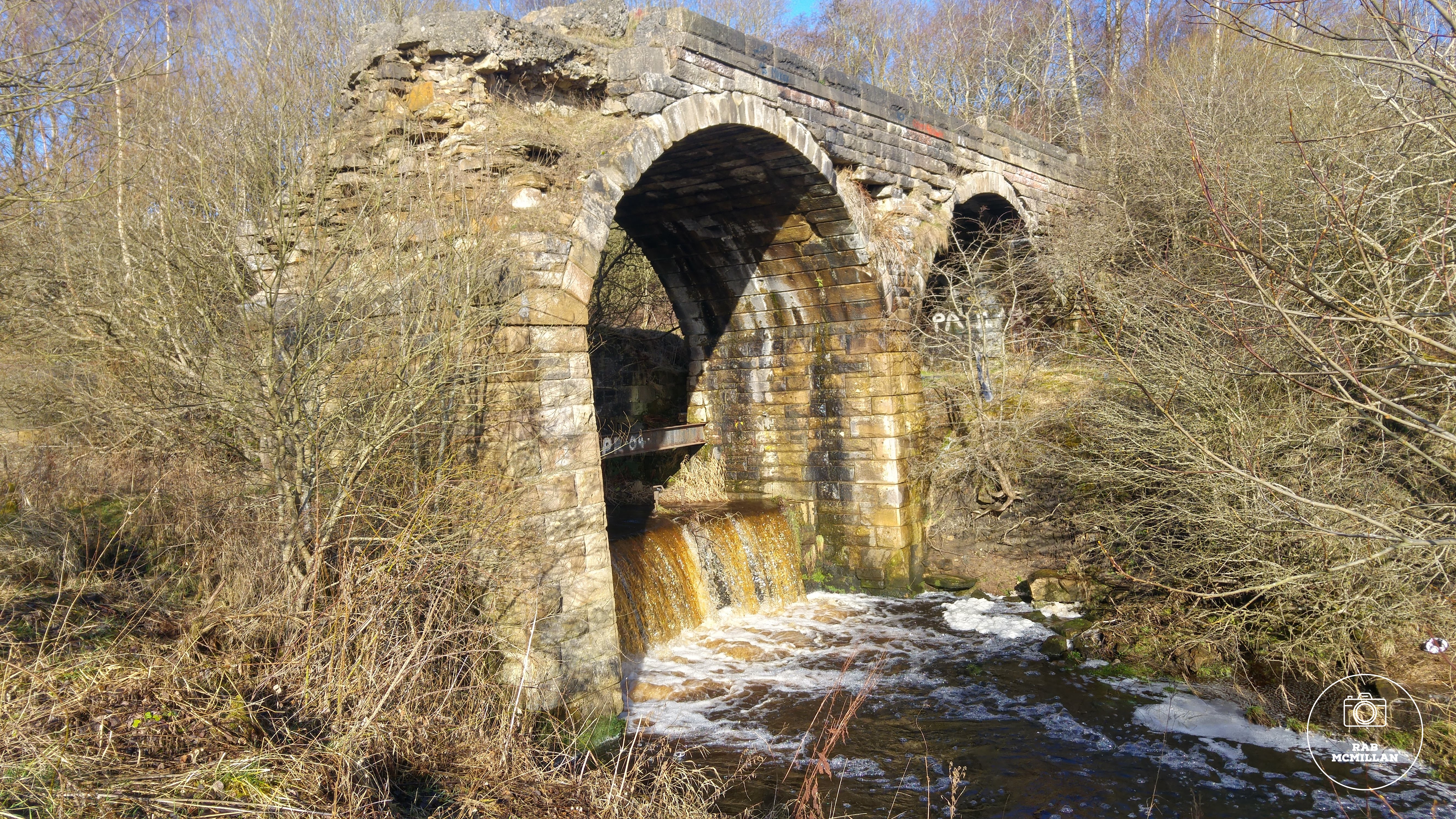 Viaduct, Sluice, old Coltness Iron Works site, Newmains, Wishaw, 2017.