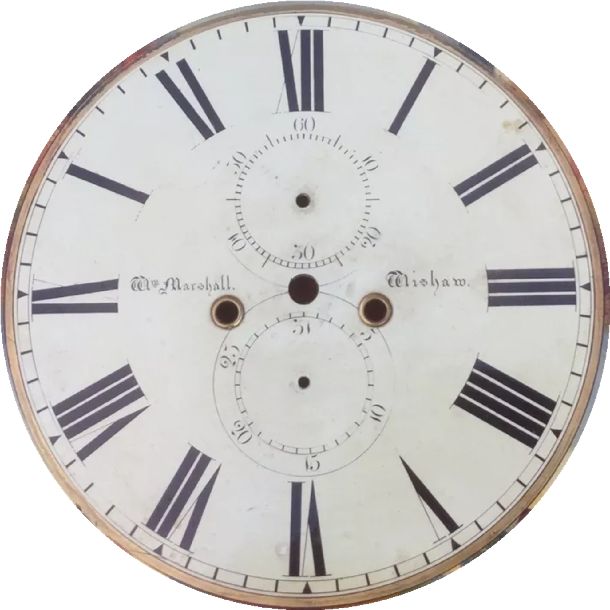 Wm Marshall, Clock Maker, Main Street, Wishaw, 19th Century.