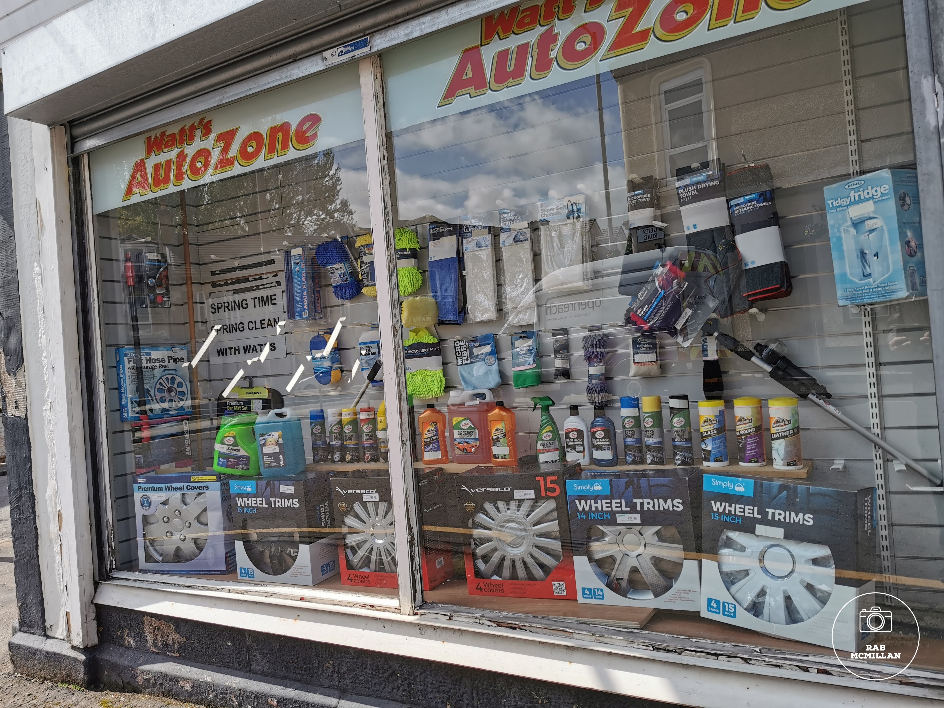 Window display, Andrew Watt's, corner of Main Street/Glen Road, Wishaw, 2022.
