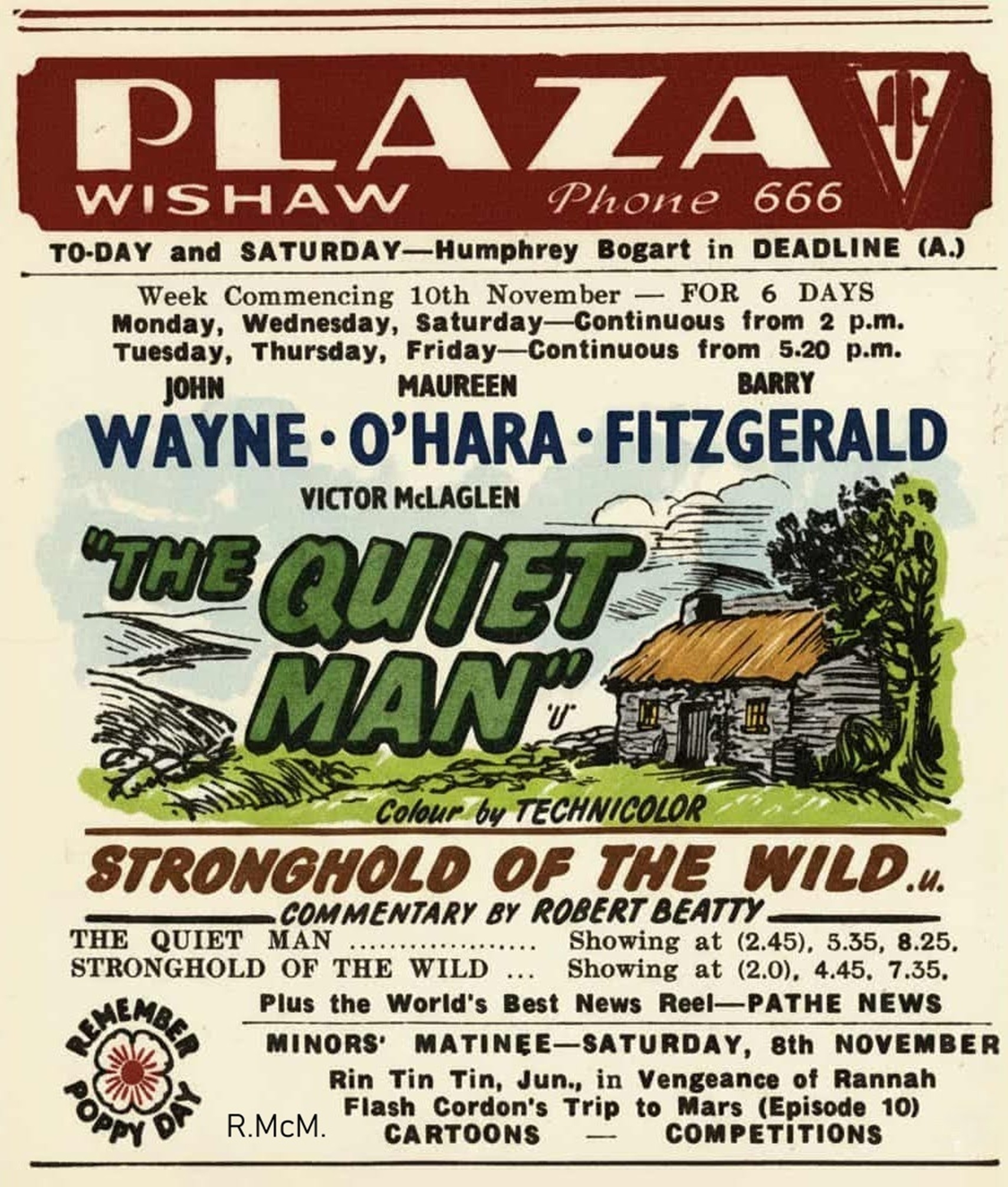 The Quiet Man, The Plaza, Belhaven Terrace, Wishaw, 1952.