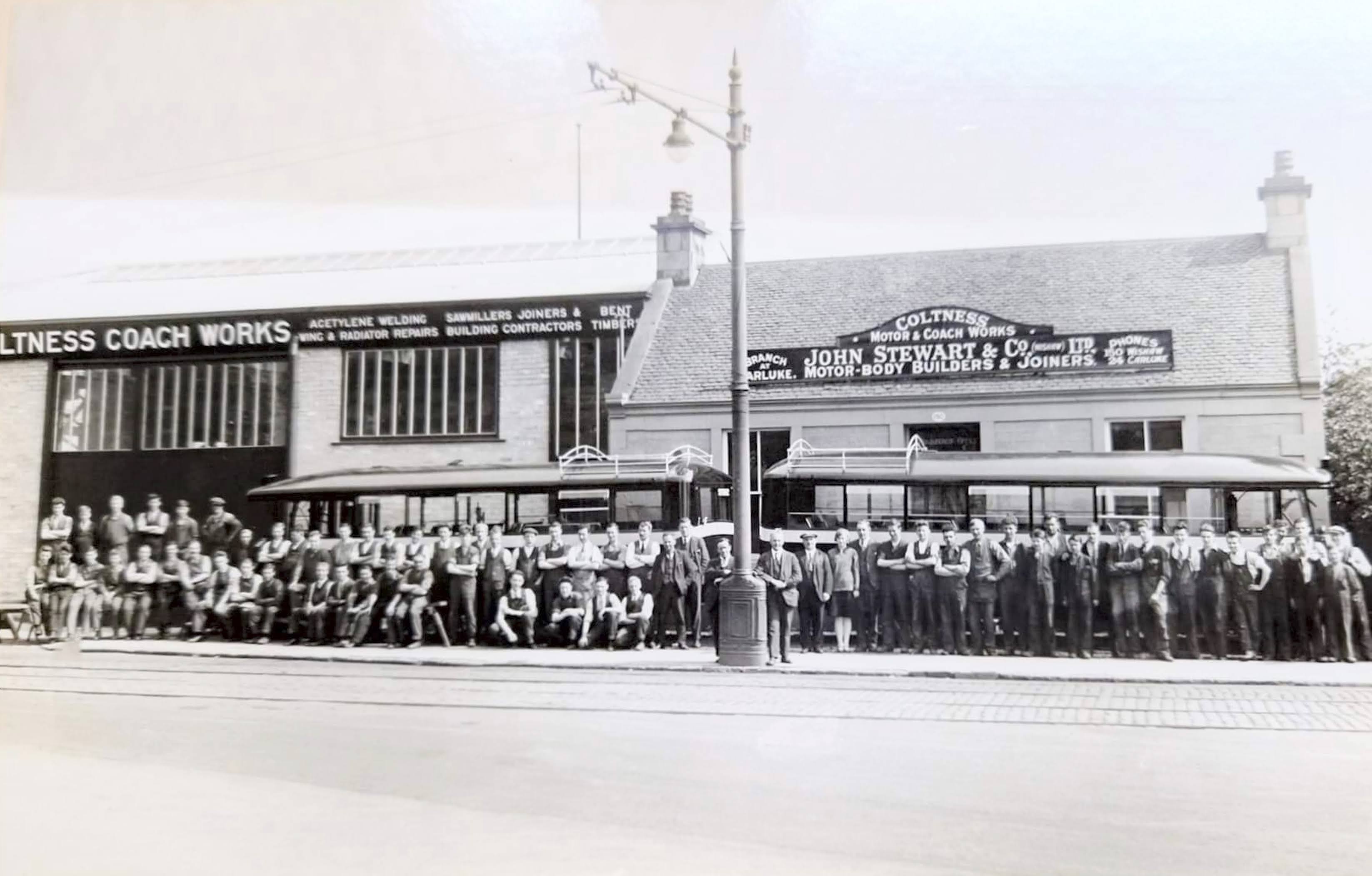 John Stewart's Coltness Coach Works, Kirk Road, Wishaw, 1930, courtesy of Jack Kirk
