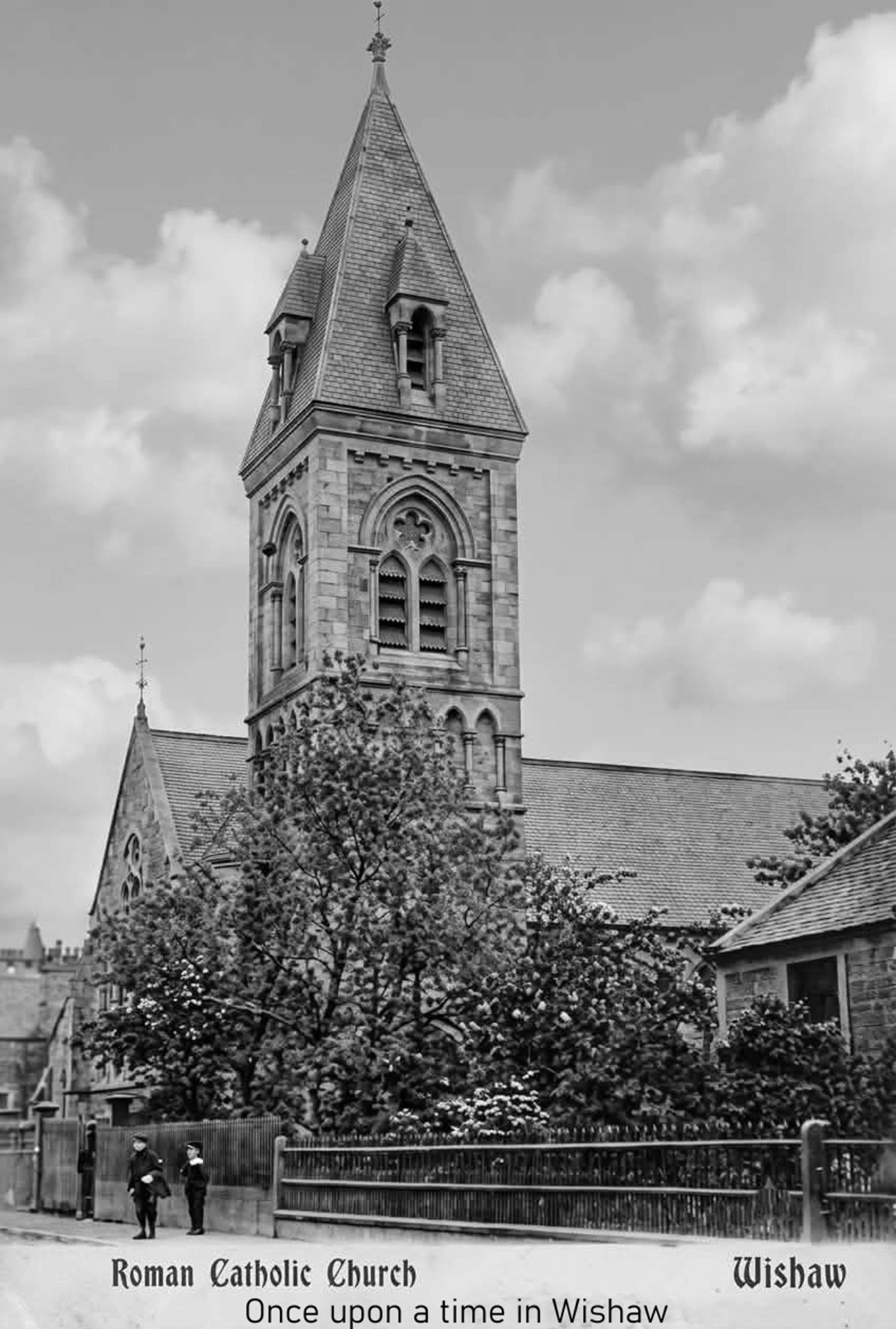 Old Postcard of St Ignatius Church, Young Street, Wishaw, early 1900's.