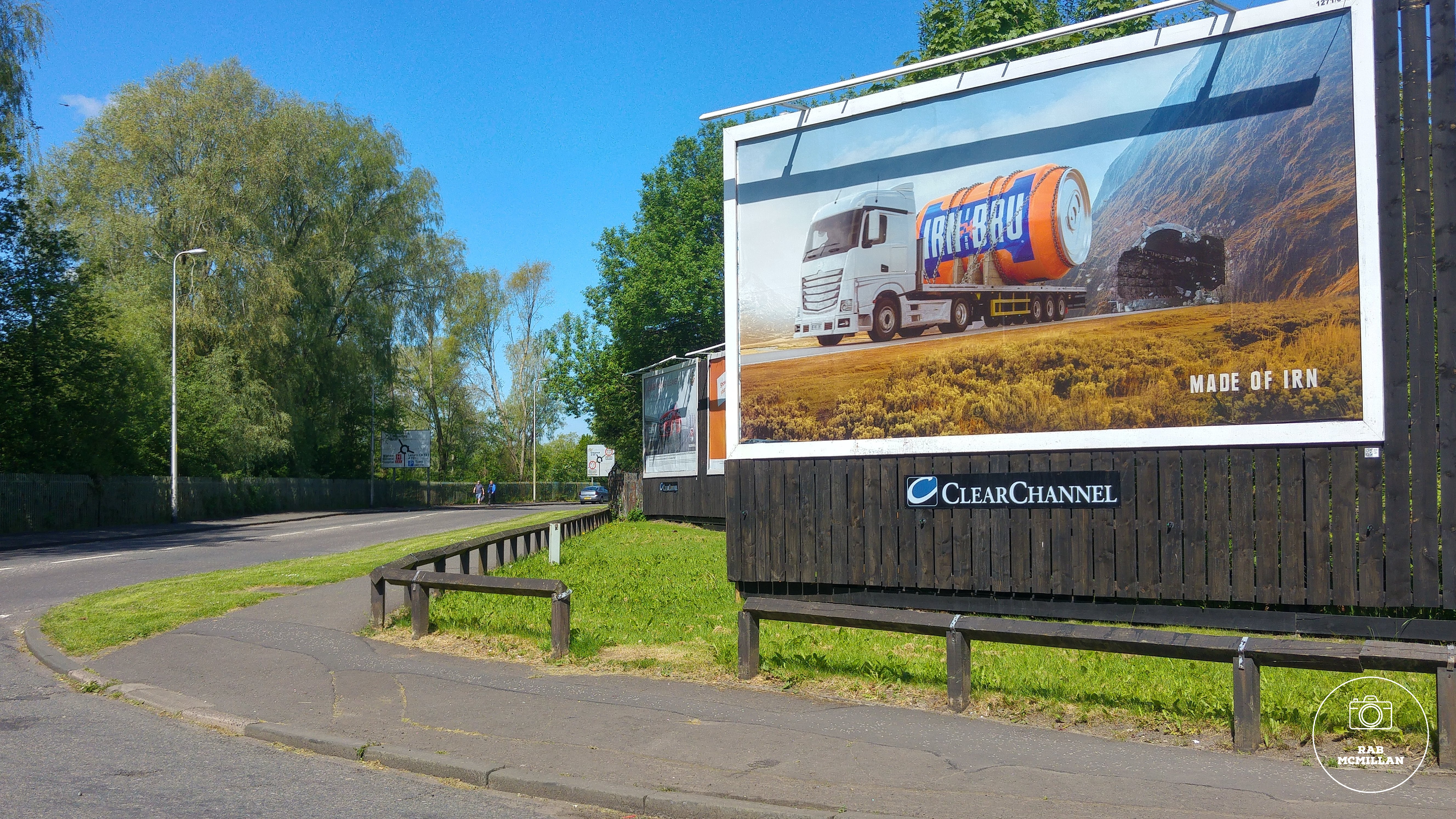 Billboard for IRN BRU, corner of Alexander Street/Marshall Street, Wishaw, 2016.