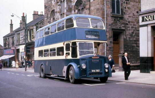 Hutchison of Overtown Bus, Main Street, 1960's. Photo credit unknown.
