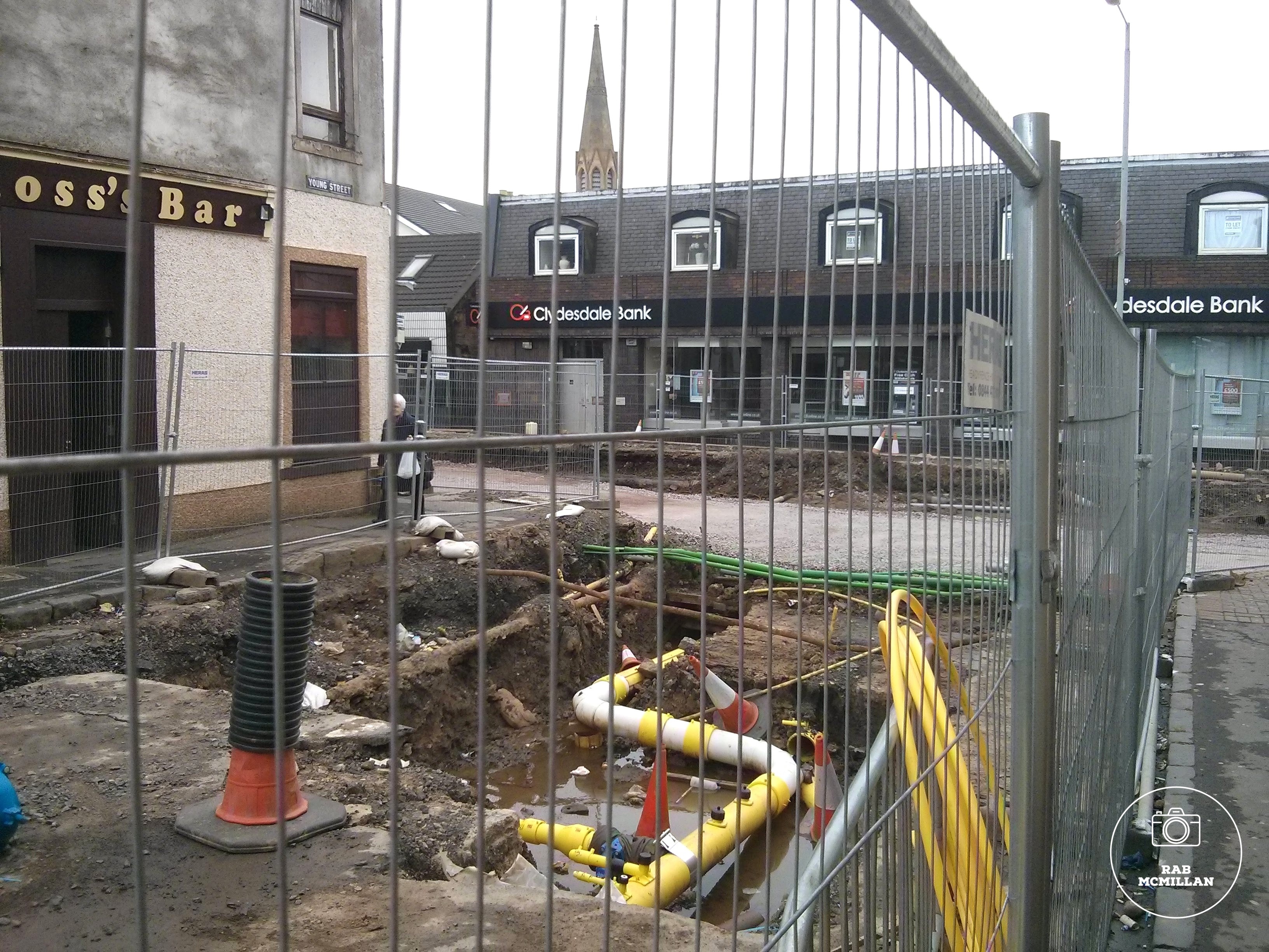 Young Street looking to Stewarton Street, Wishaw, 2014.