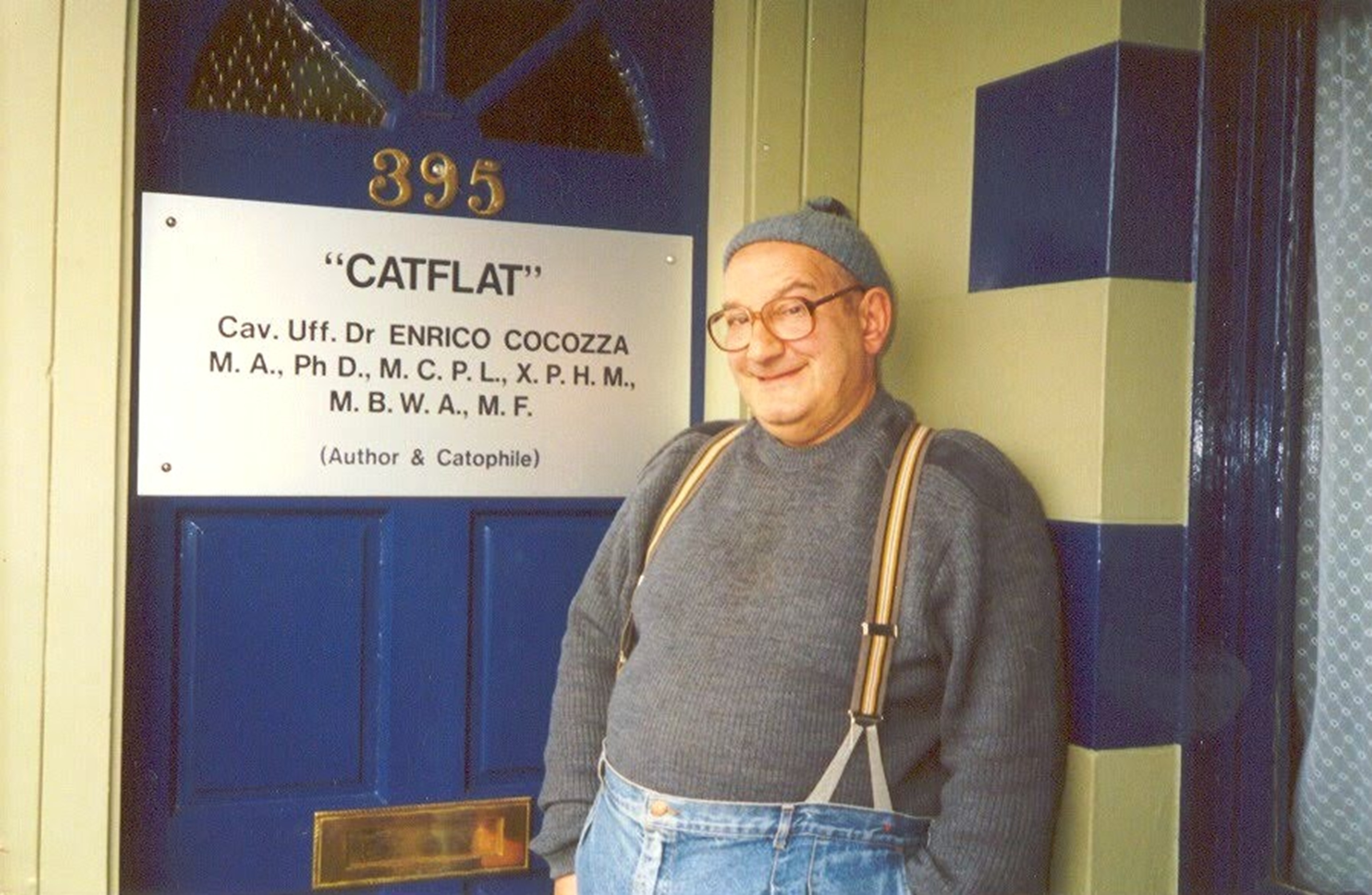 Award winning film maker, Enrico Cocozza outside his flat, West Cross, Wishaw. Courtesy of John Higgins.