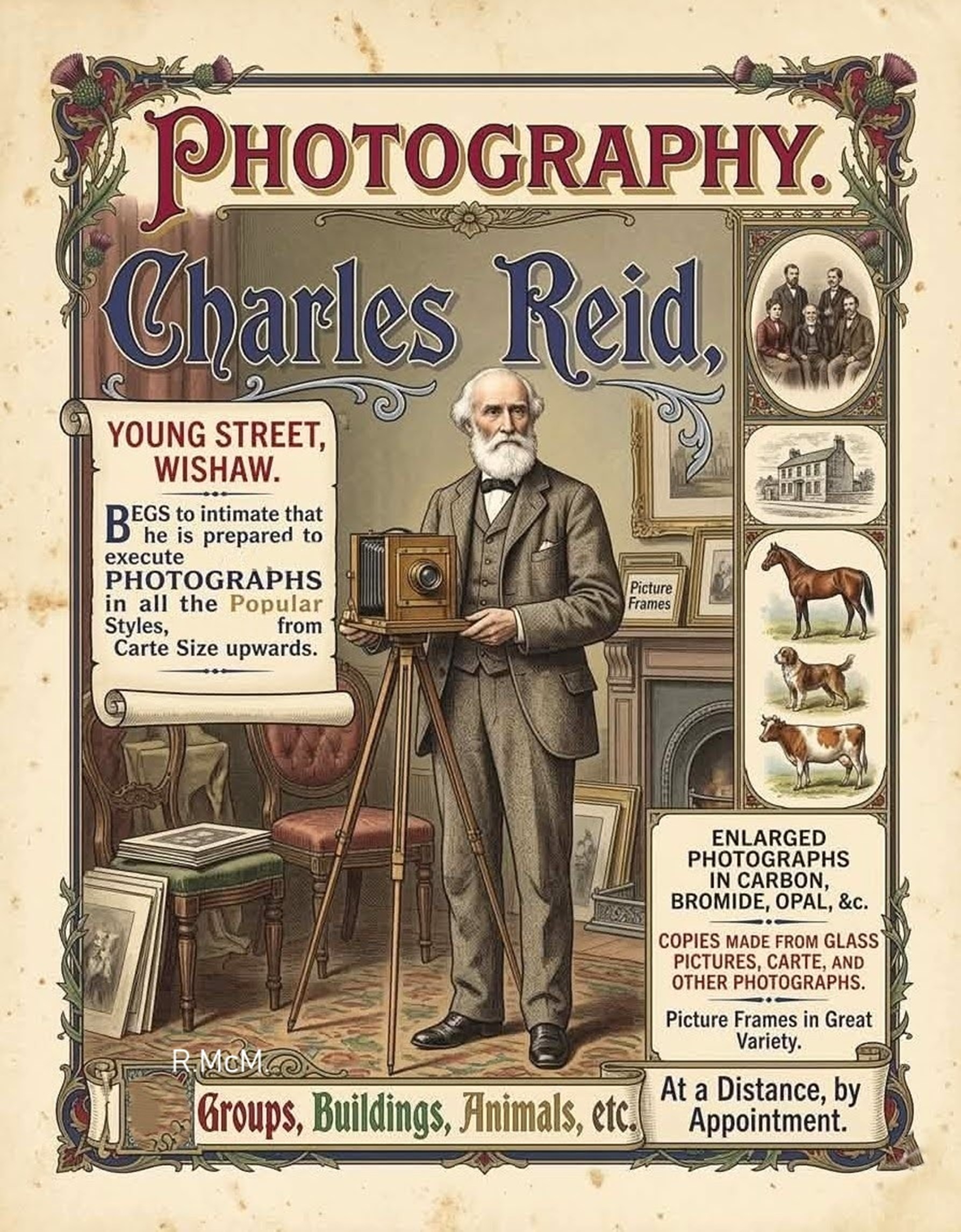 A poster I made of Famous Wishaw Photographer Charles Reid.