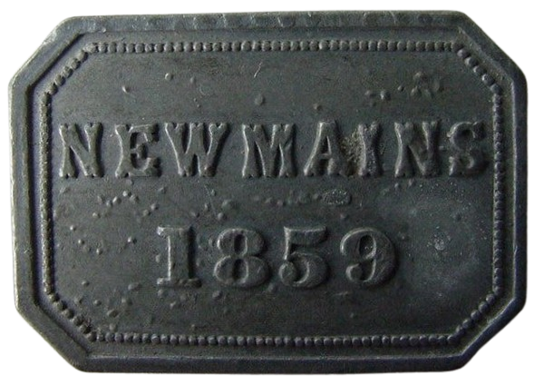 Communion token, Newmains, Wishaw, 1859.