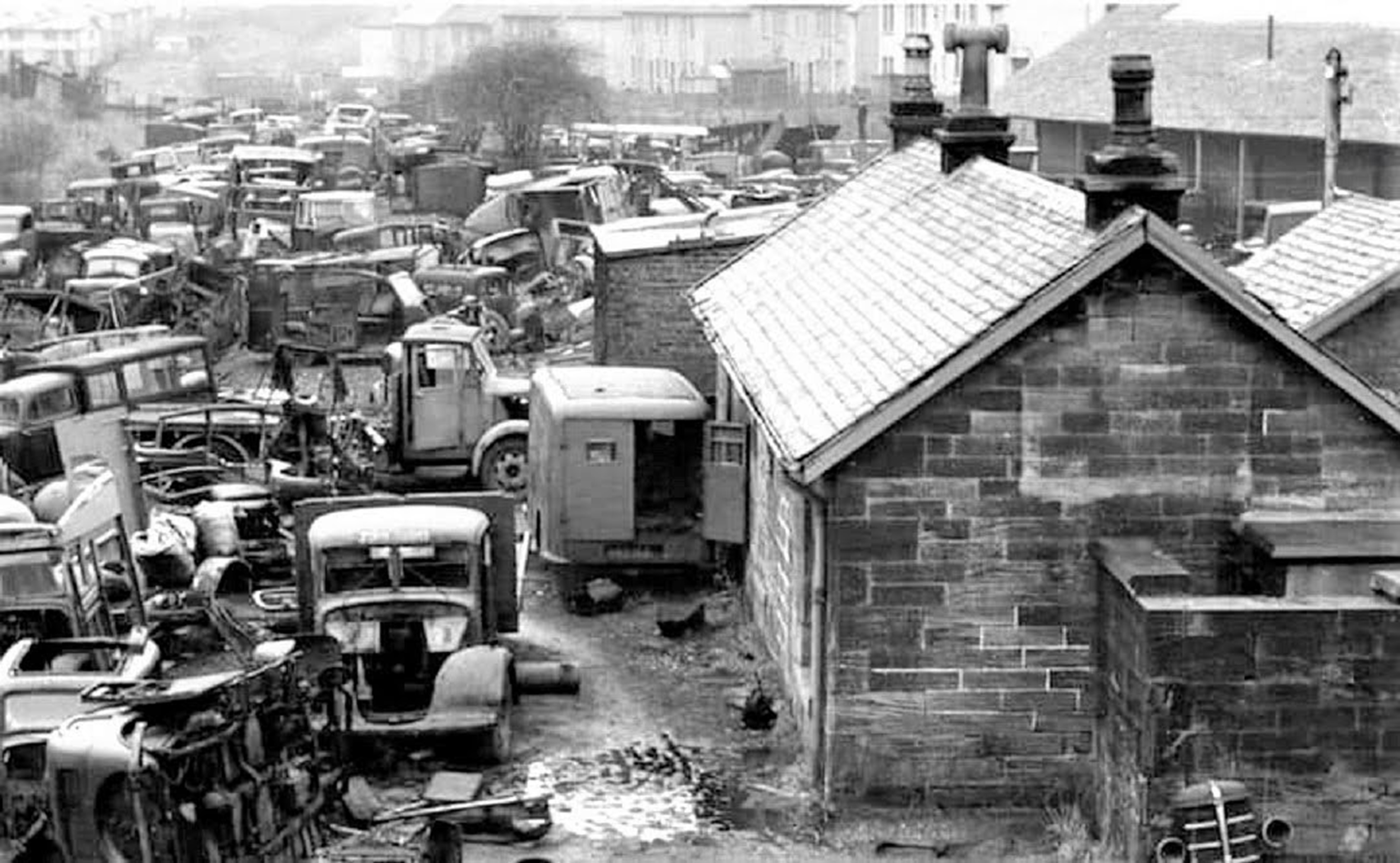 McShane's Scrapyard at the old Newmains railway station, Wishaw, mid 1900's. courtesy of Alice Ann Hughes.