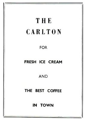 Advert for the Carlton Cafe, 1964.