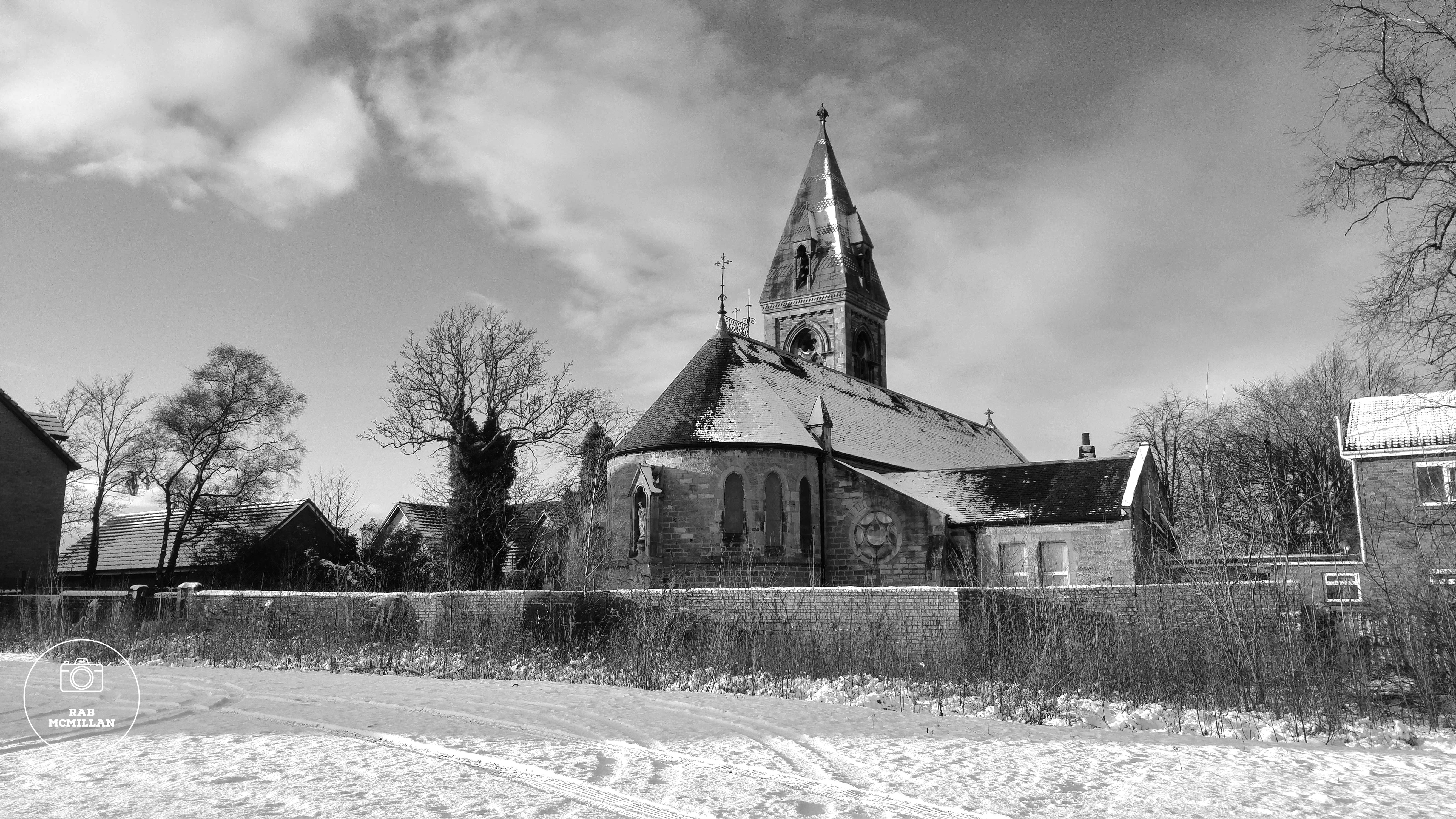 St Ignatius Church, taken from Graham Street, Wishaw, 2017.