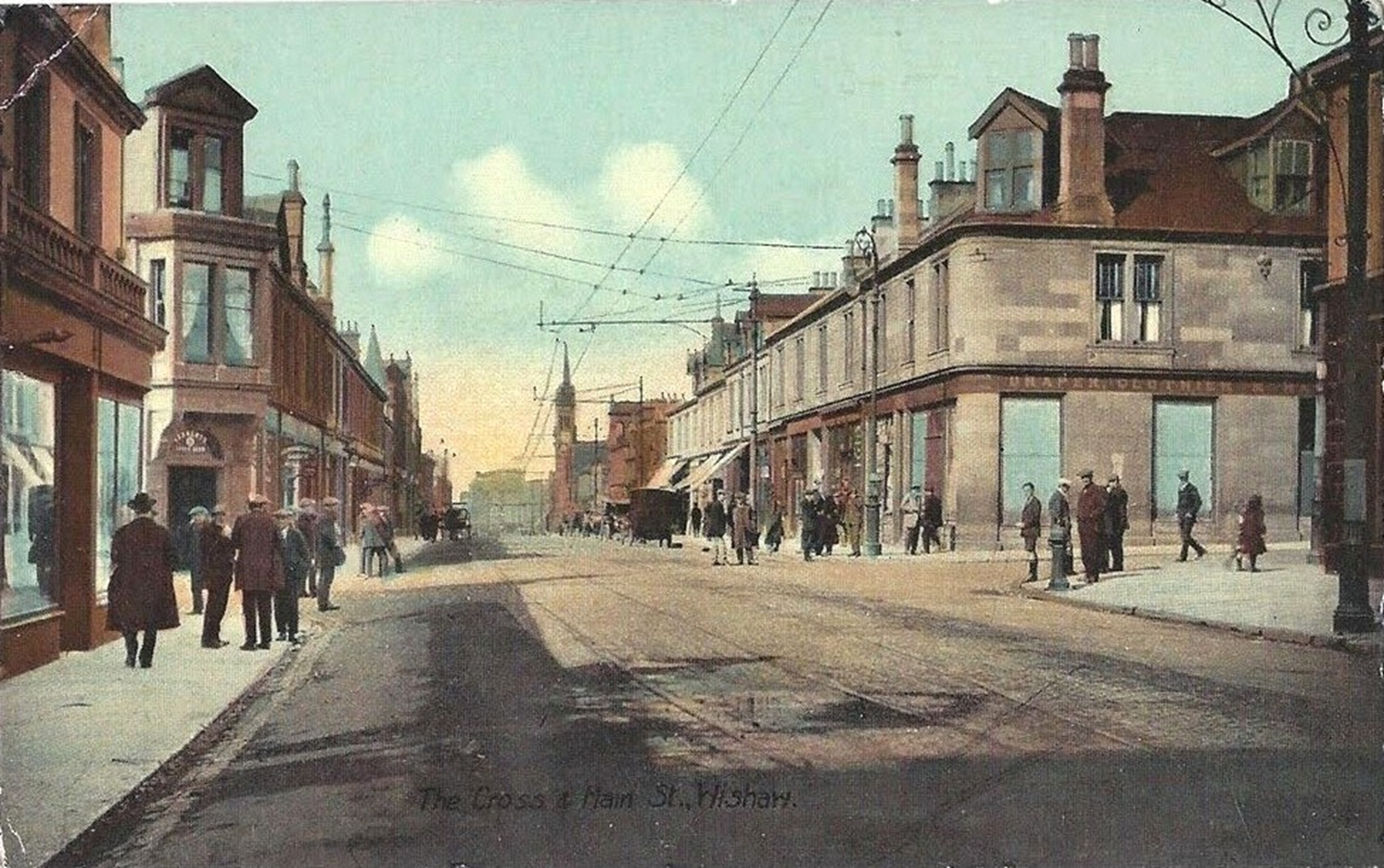 Old postcard of Wishaw Cross.