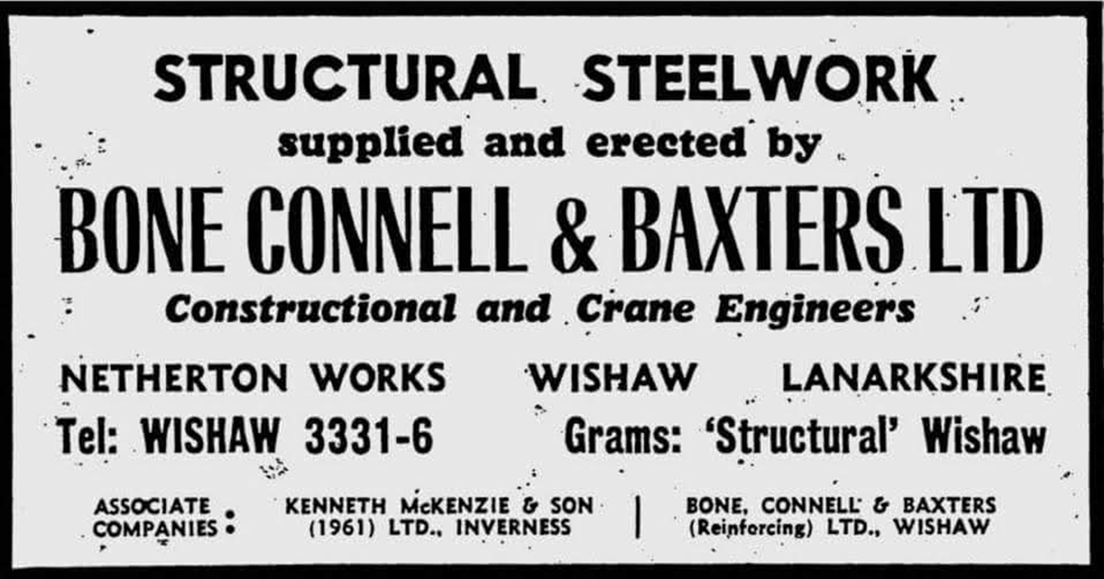 Bone Connell and Baxters Ltd, Netherton, Wishaw, 1969.