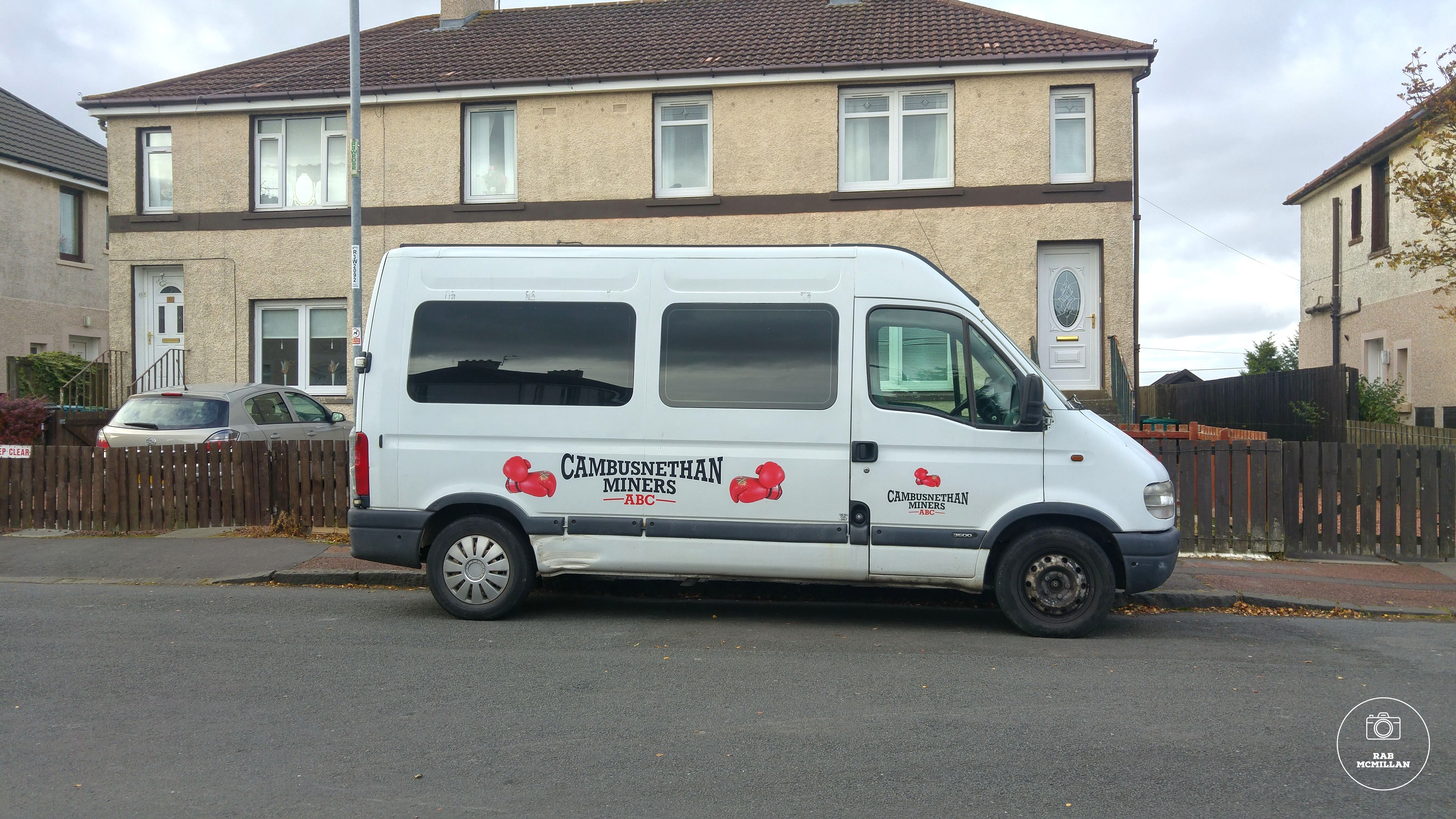 Cambusnethan Miners Amatuer Boxing Club, minibus, Beechwood Crescent, Wishaw, 2016.