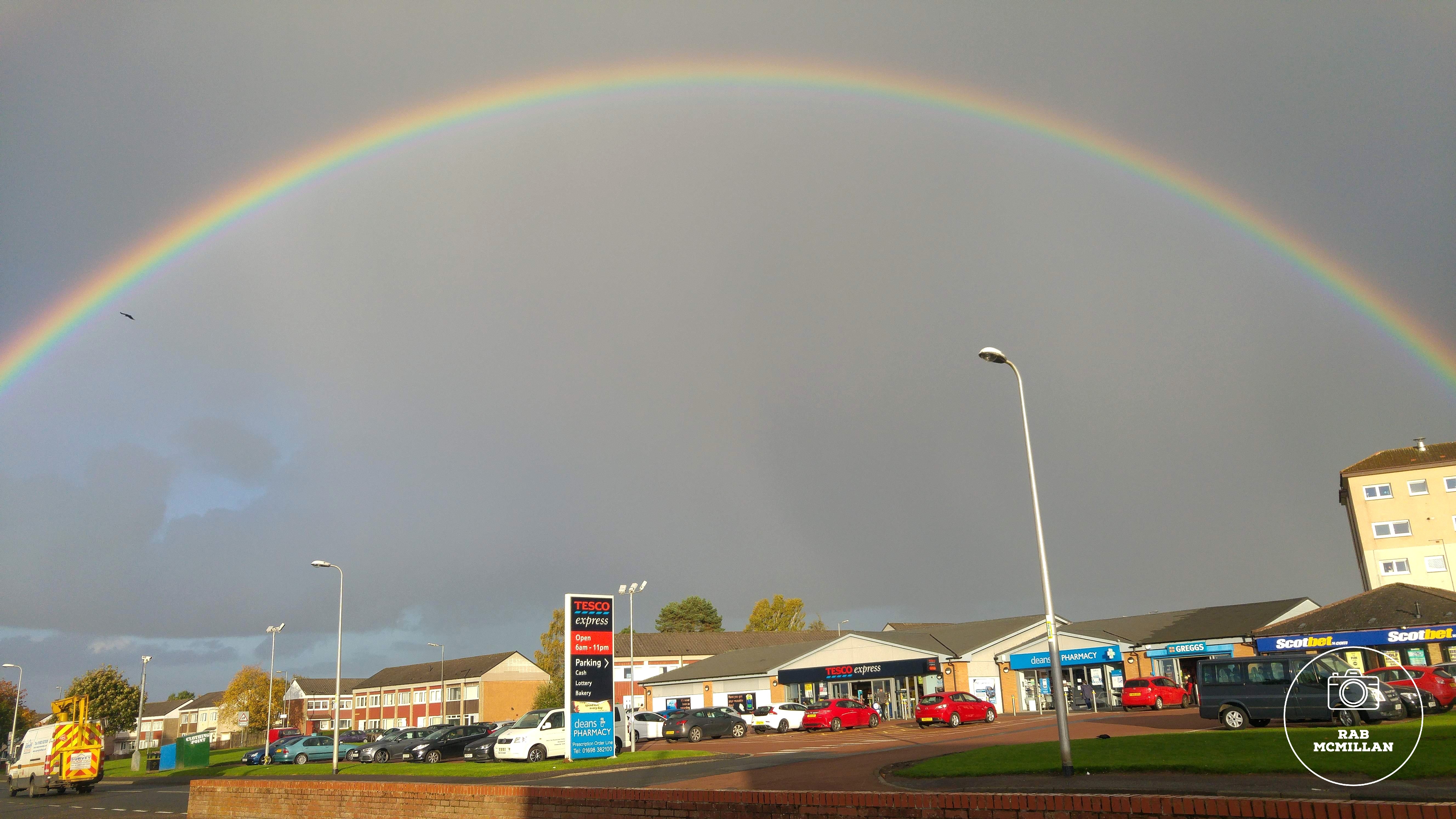 Rainbow over Coltness, Wishaw, 2017.