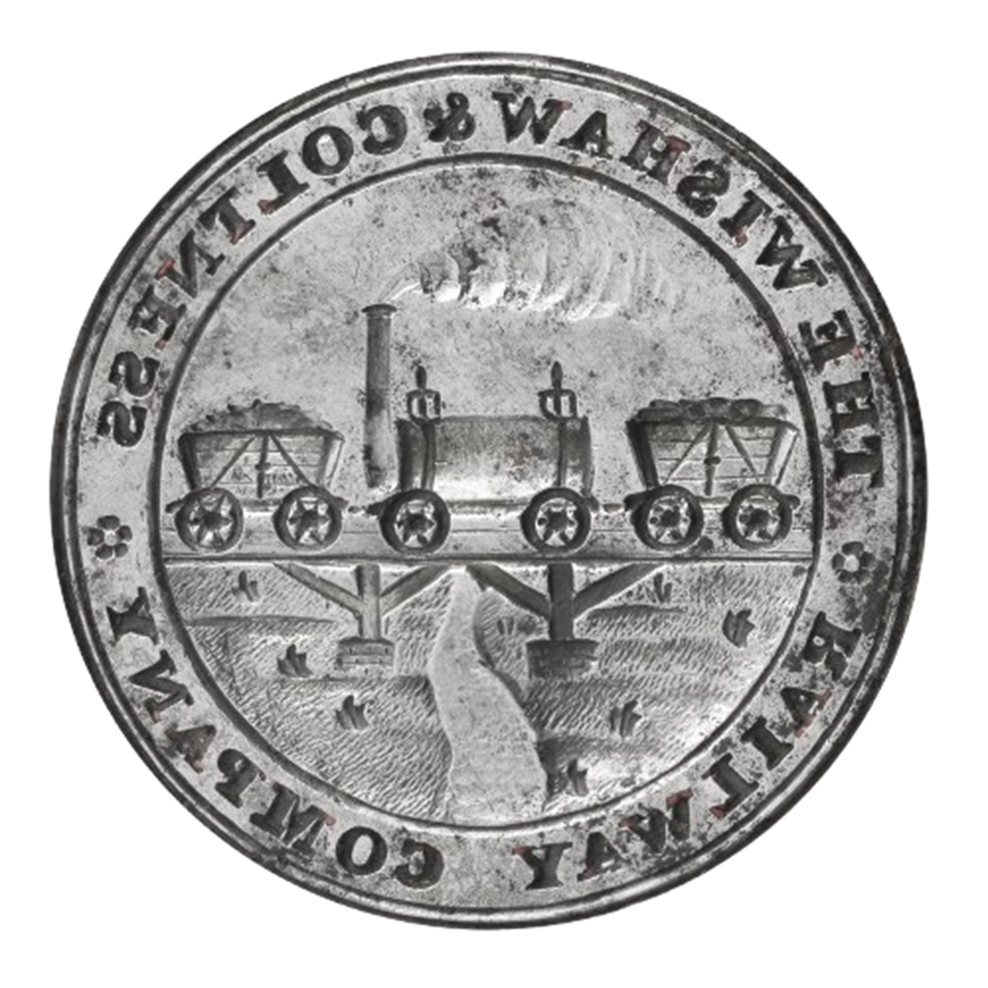 The Wishaw and Coltness Railway Company Seal, 1840. This was for sale at Lyon and Turnbull Auctioneers in 2023.