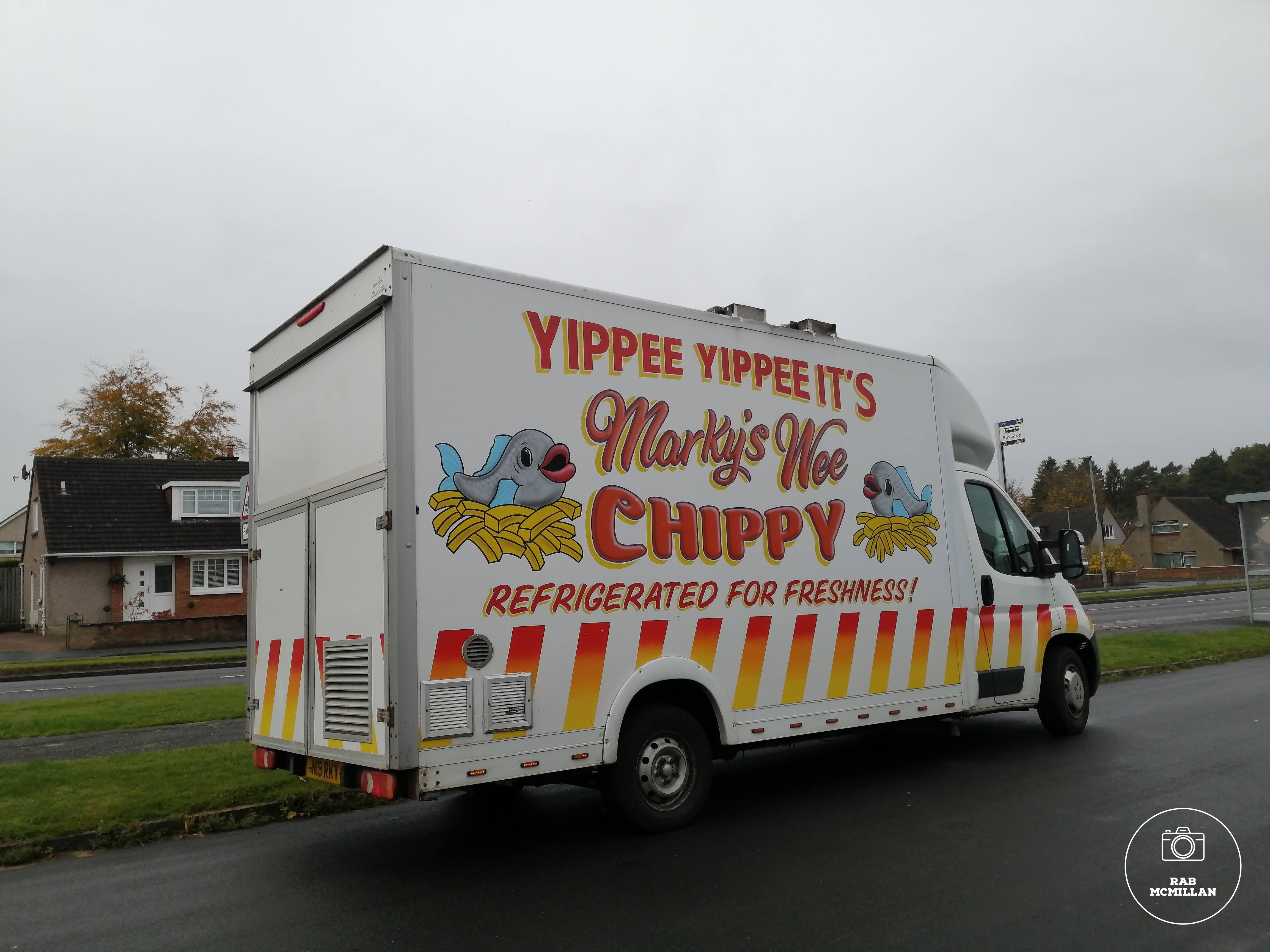 Fish and Chips Van, Coltness Road, Wishaw, 2020.