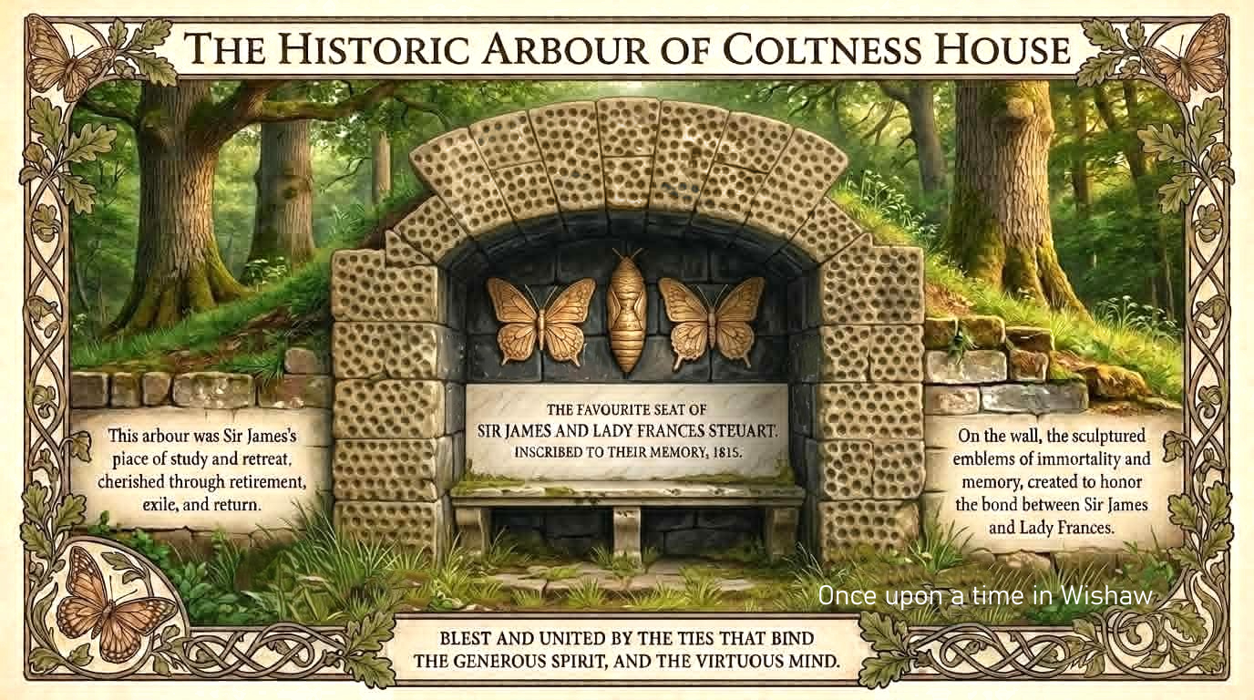 Coltness House Arbour, the favourite seat Sir James Steuart, 1815.