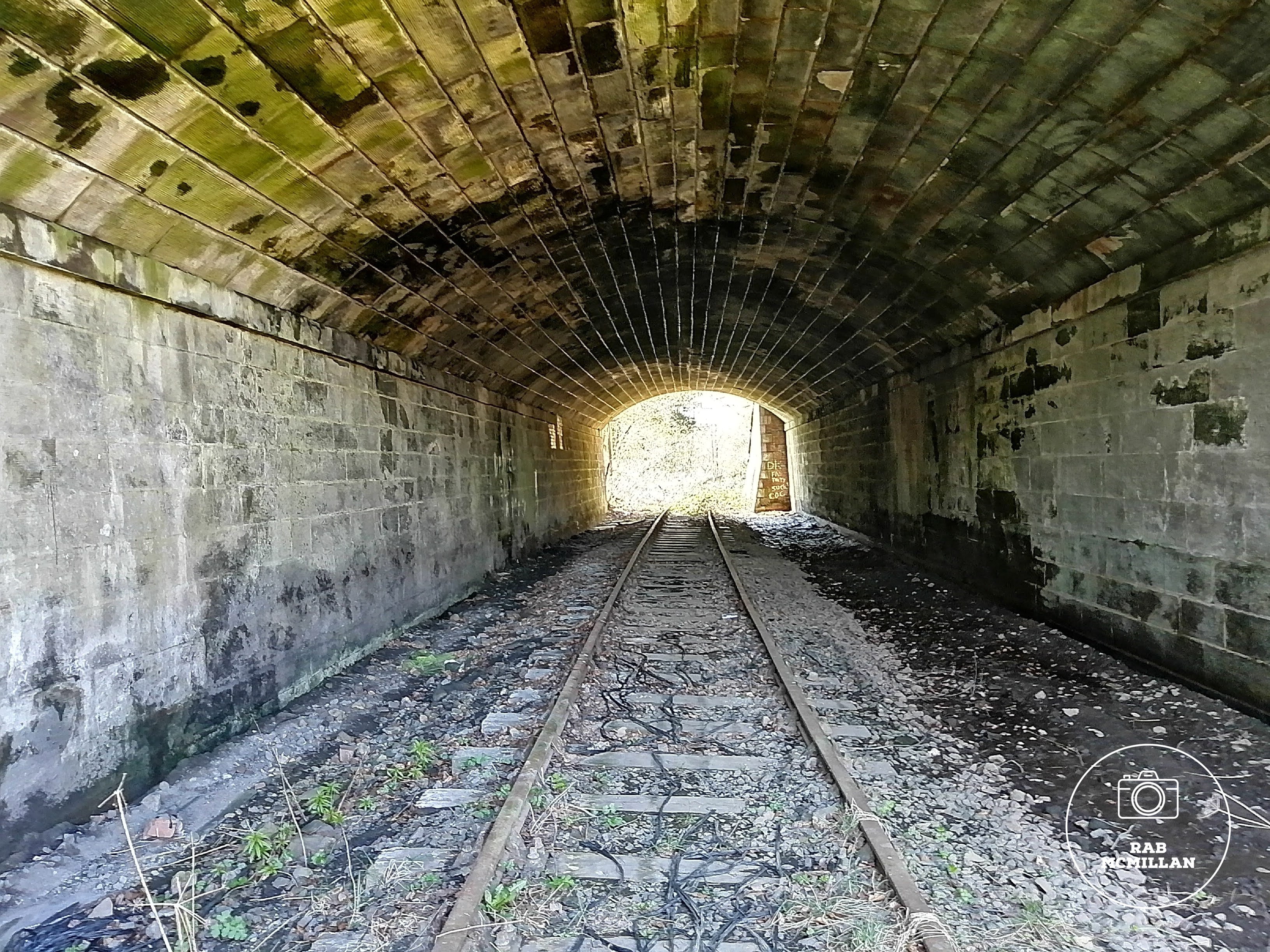 Railway Tunnel under the A721 road between Waterloo and Bogside, Wishaw, 2020.