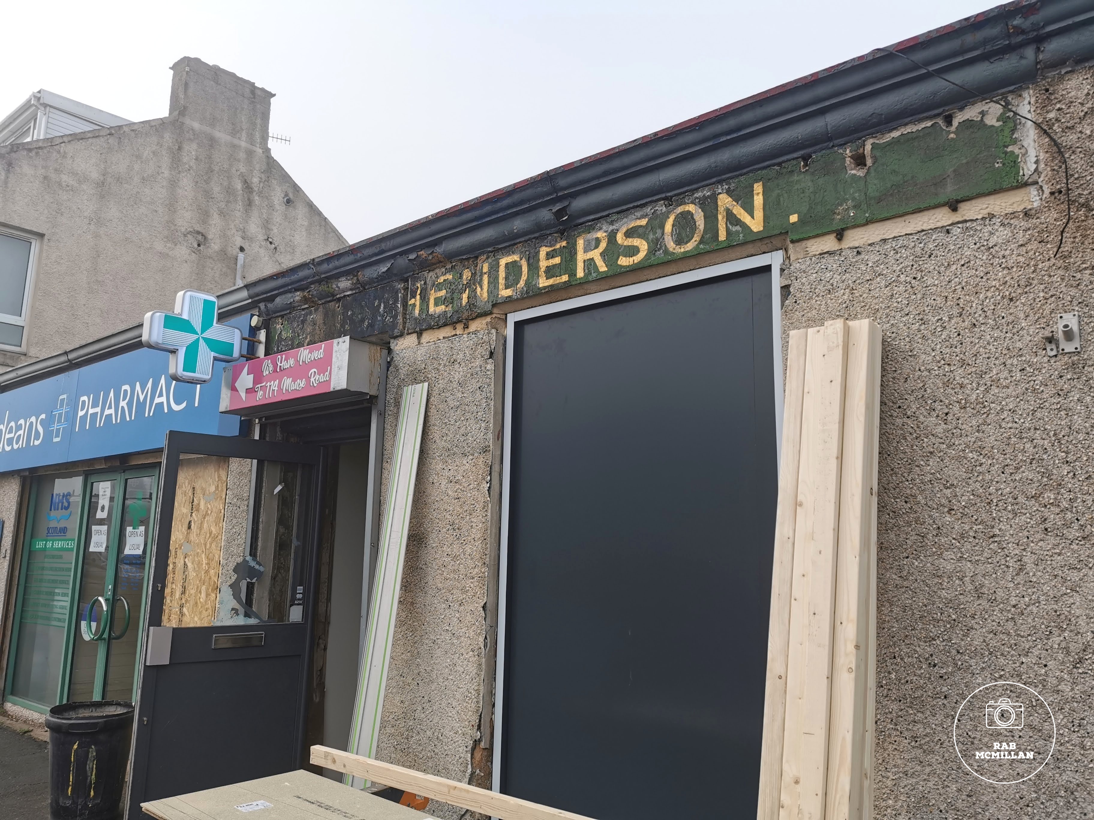 Hidden sign uncovered during renovations, Manse Road, Newmains, Wishaw, 2022.