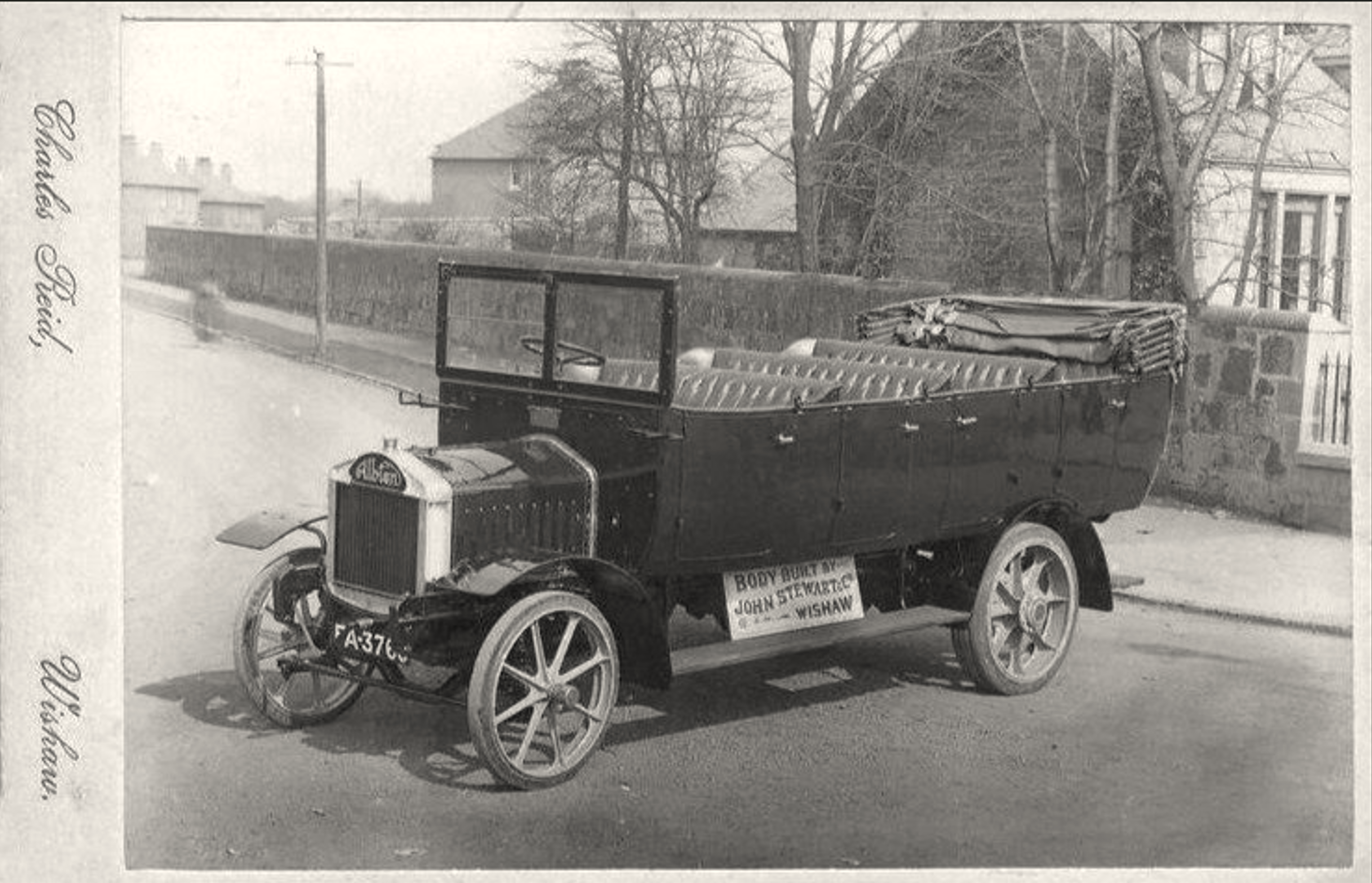 Albion Charabanc, Ryde Road, Wishaw, early 1900's. Photo by Charles Reid.