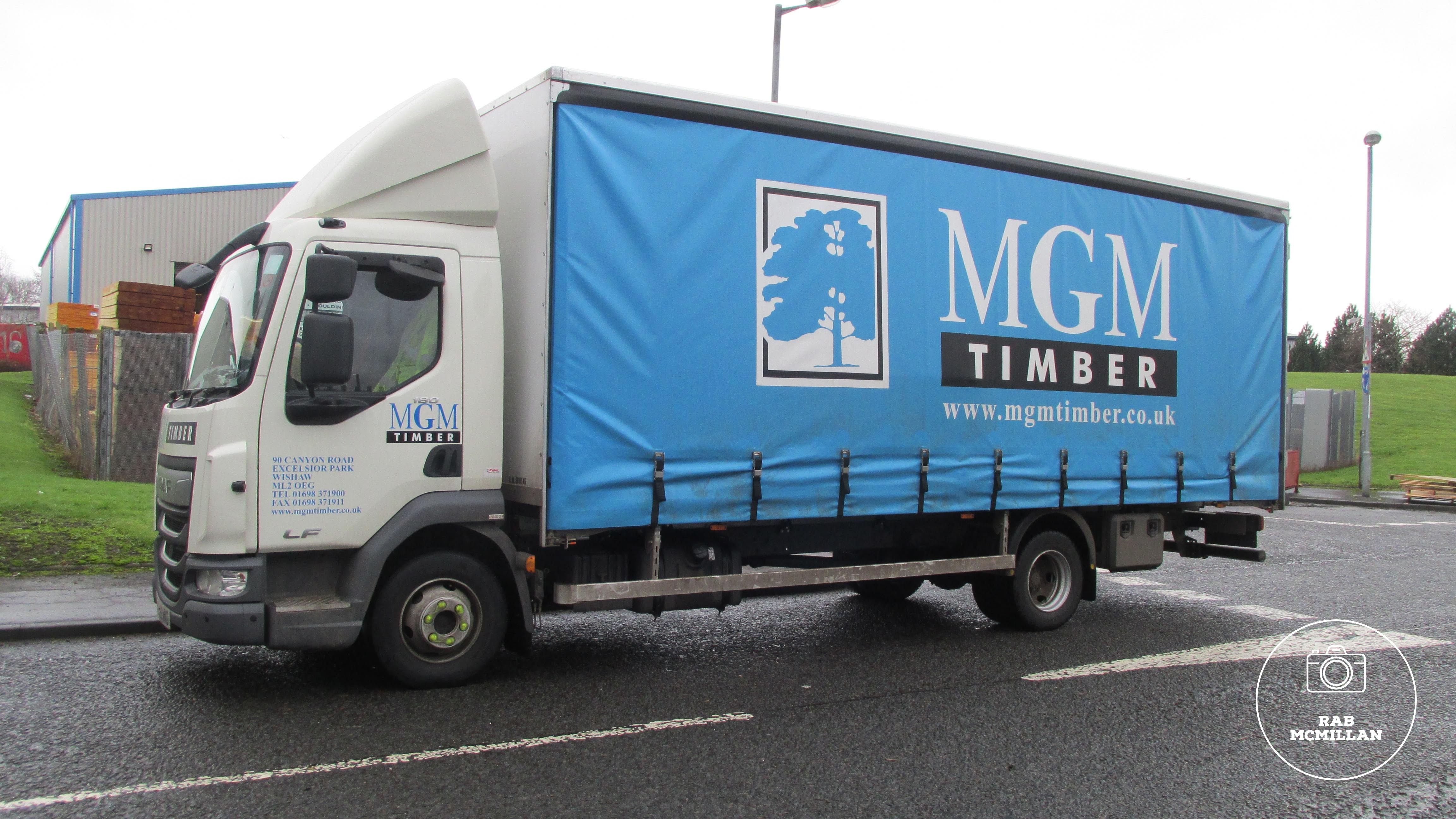 MGM Timber Lorry, Canyon Road, Excelsior Park, Netherton Industrial Estate, Wishaw, 2019.
