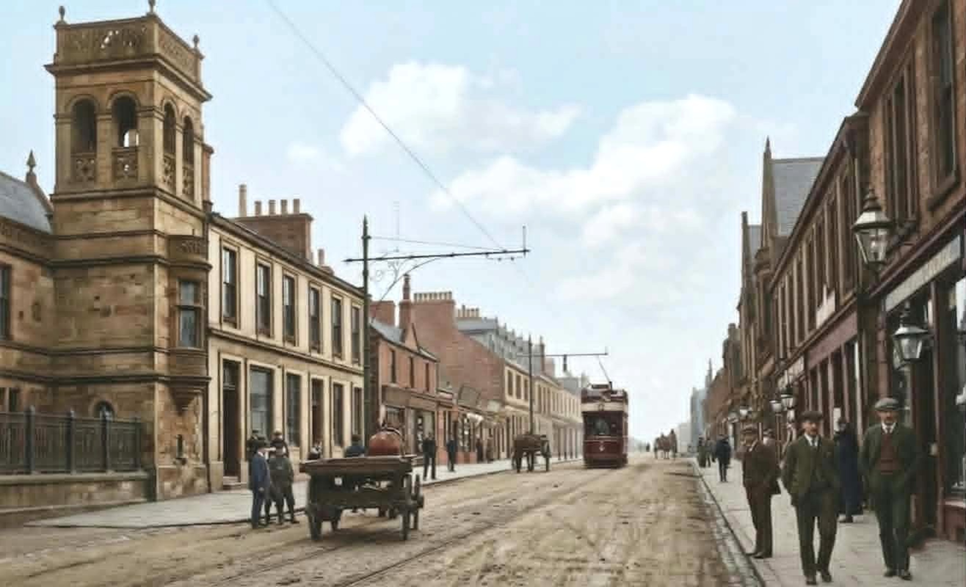 Old Postcard of Main Street, Wishaw.
