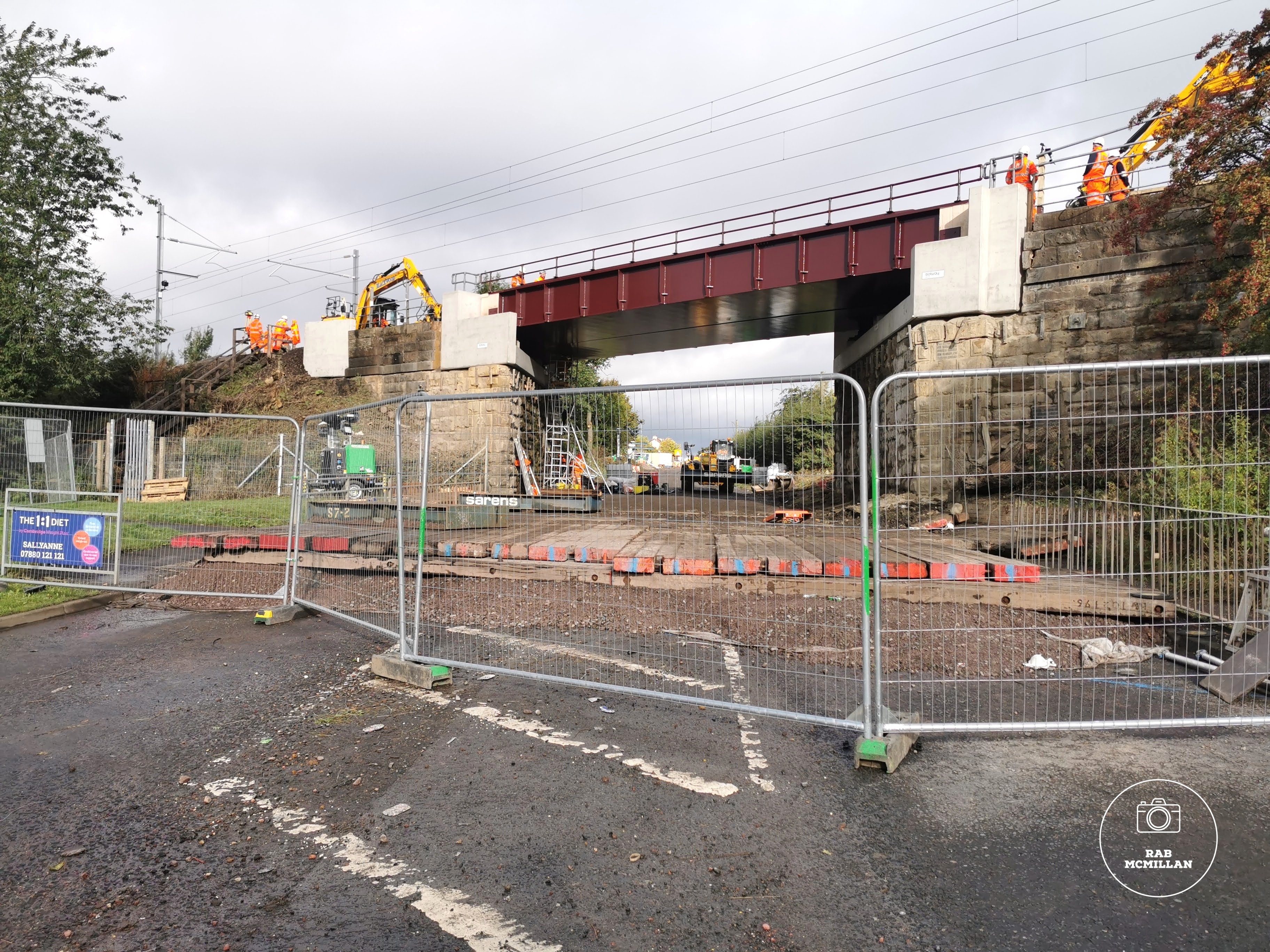 New bridge near completion on the A73 at Bellside near Wishaw, 2021. This replaced the notorious low bridge that was constantly being hit by HGV's.