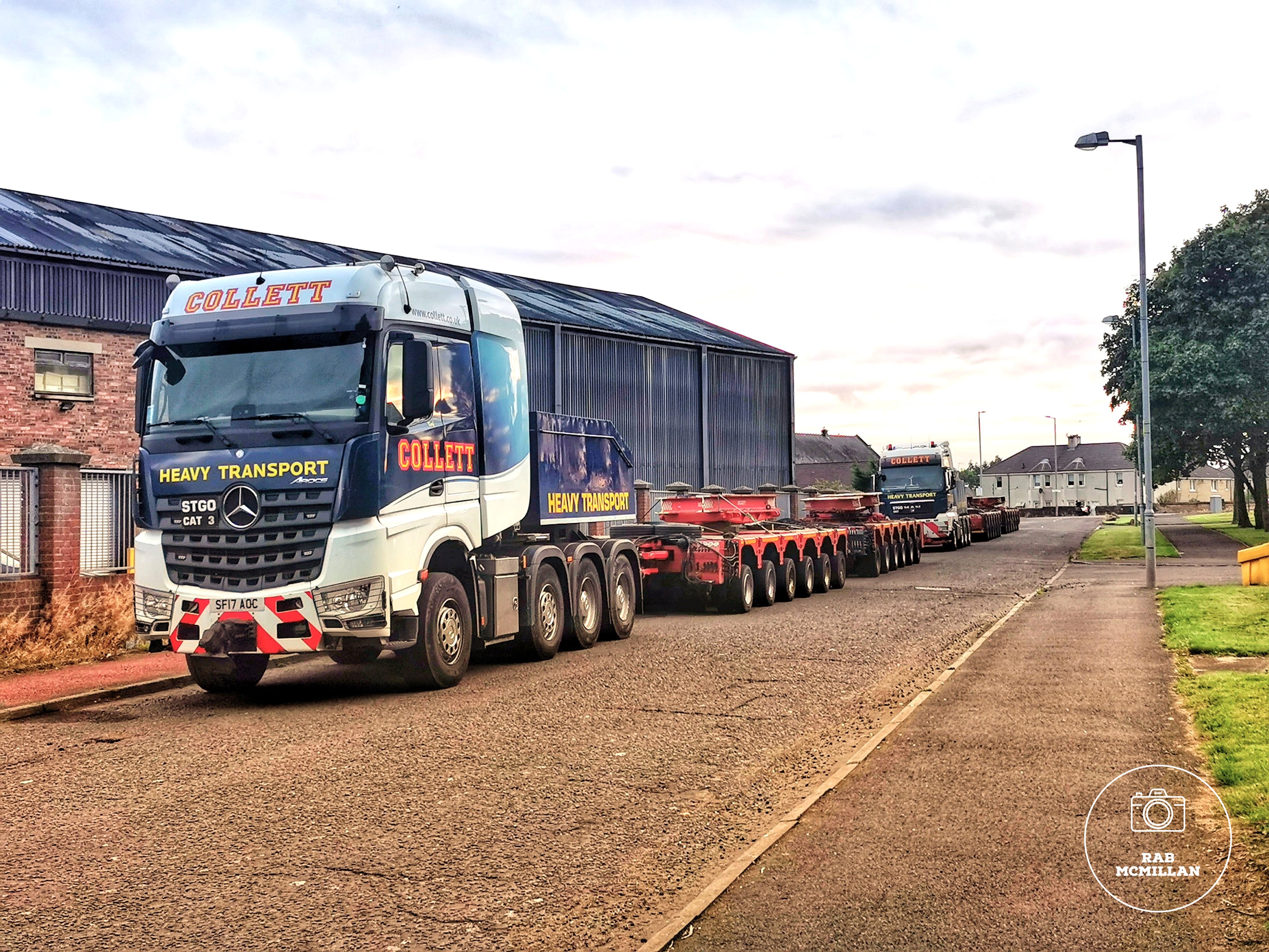 Collett Heavy Transport at Lanarkshire Welding, John Street, Craigneuk, Wishaw, 2021.