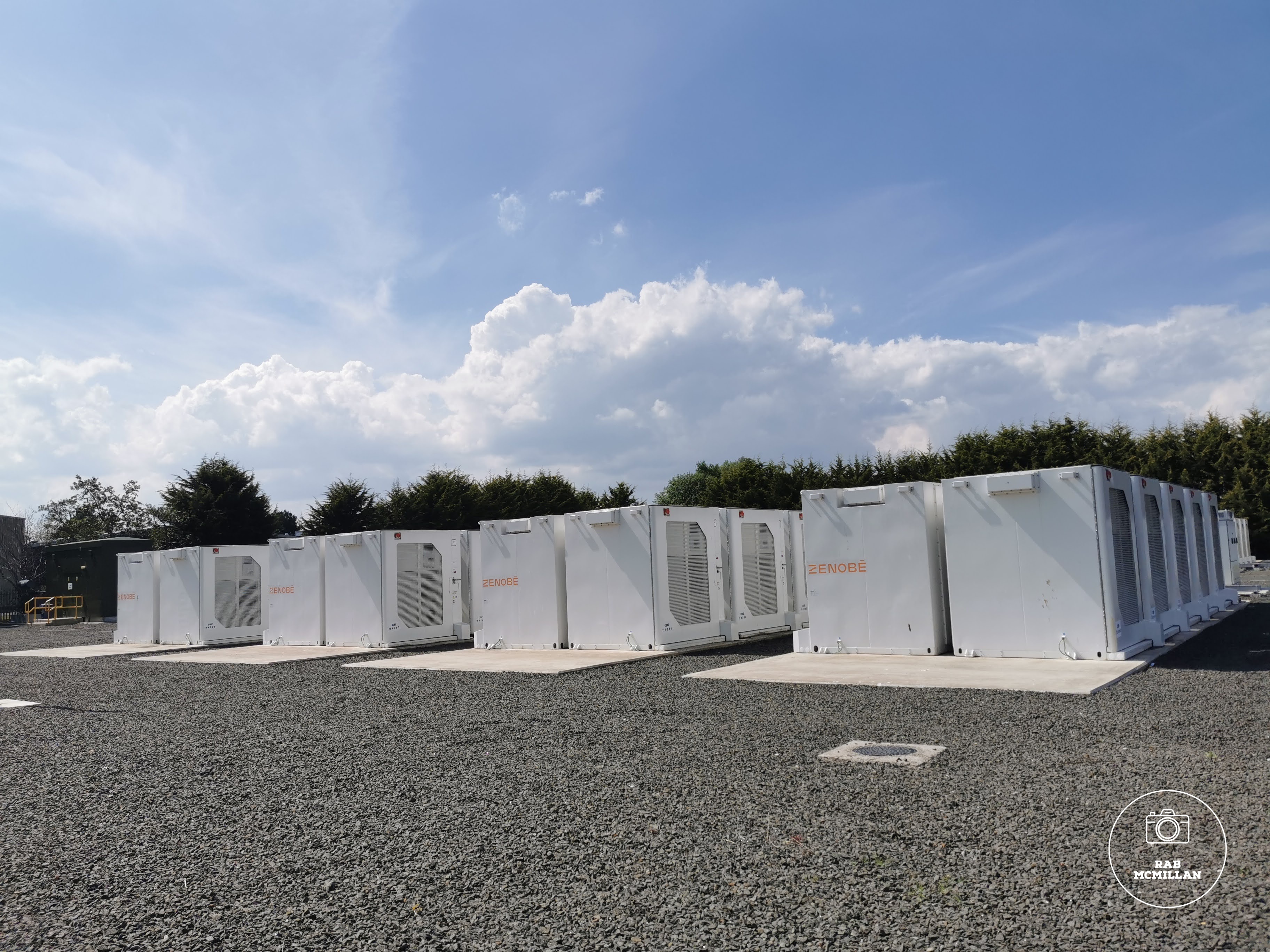 The Wishaw Zenobe Battery Energy Storage System, old gas holder site, Netherton Street, Wishaw, 2024.