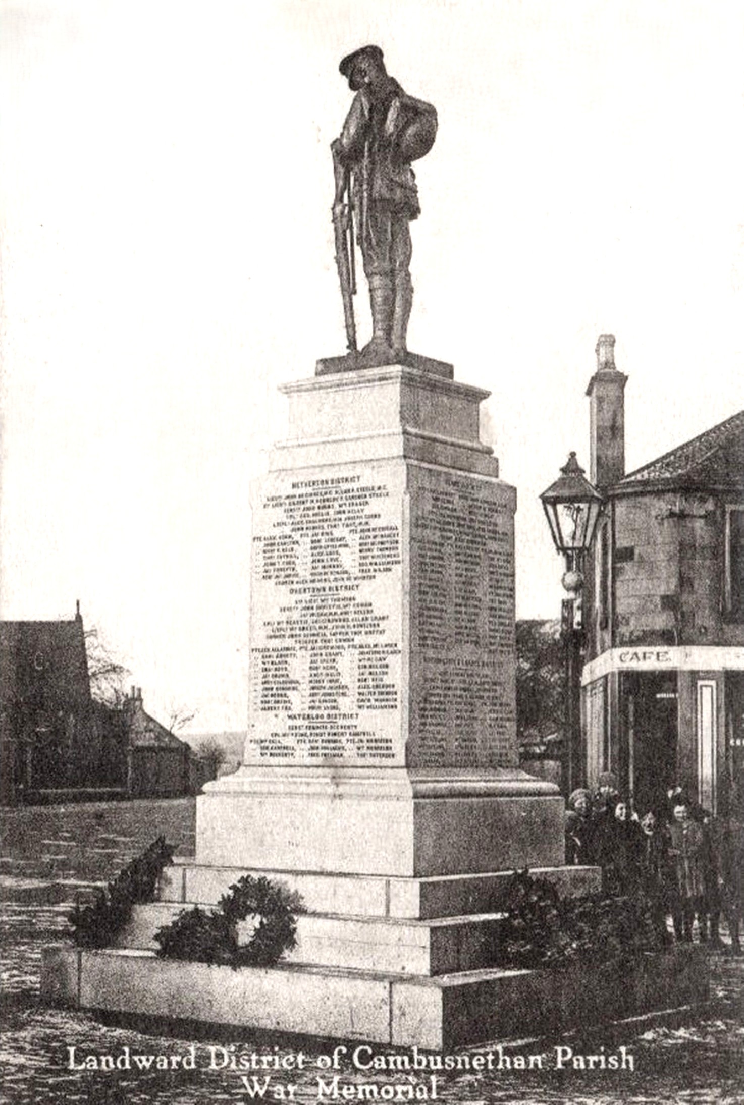 Landward District of Cambusnethan Parish War Memorial, Newmains, Wishaw, 1920's.