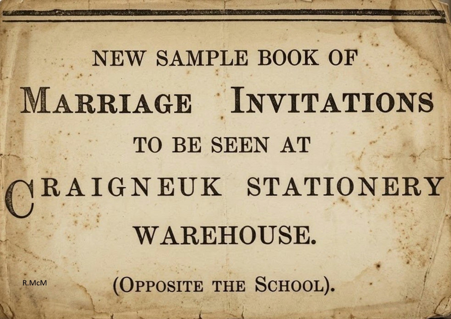 Advert for Craigneuk Stationery Warehouse, Craigneuk Street, Beehive Brae, Wishaw, 1899.