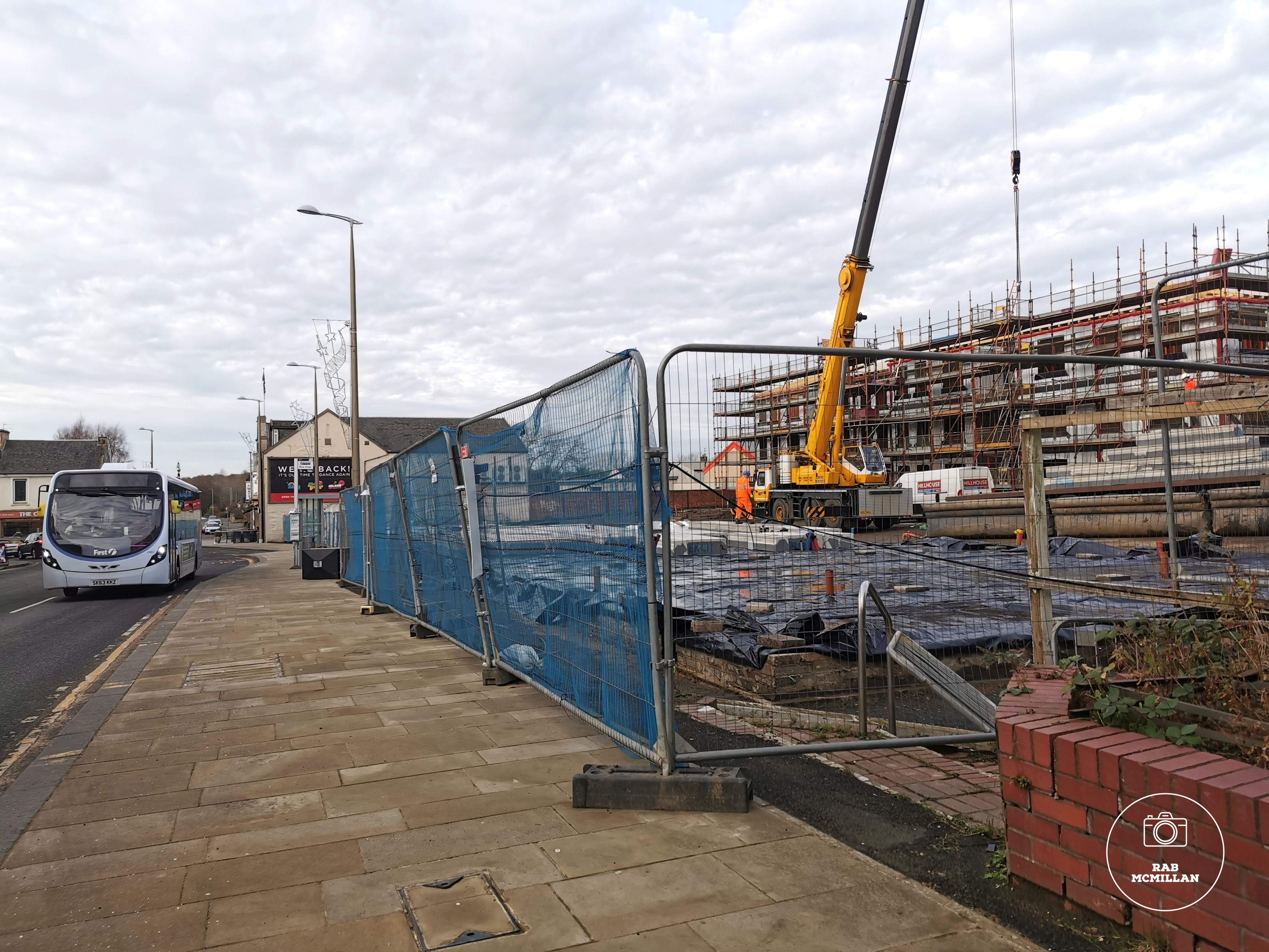 Construction of new flats, Main Street, West Cross, Wishaw, 2021.