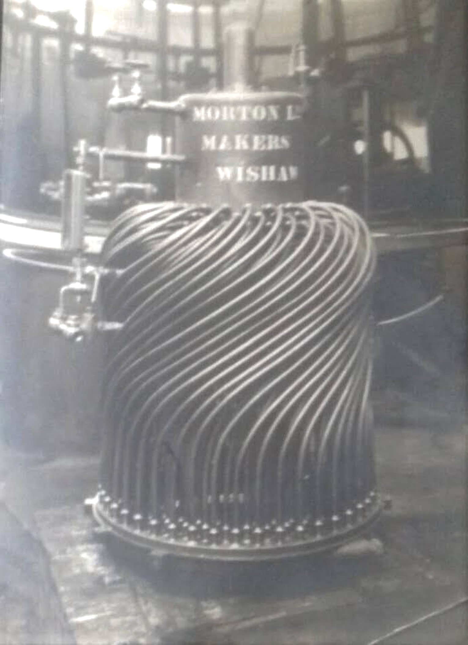 Steam Boiler, made by Morton's of Wishaw, they produced steam lorries and buses, early 1900's.