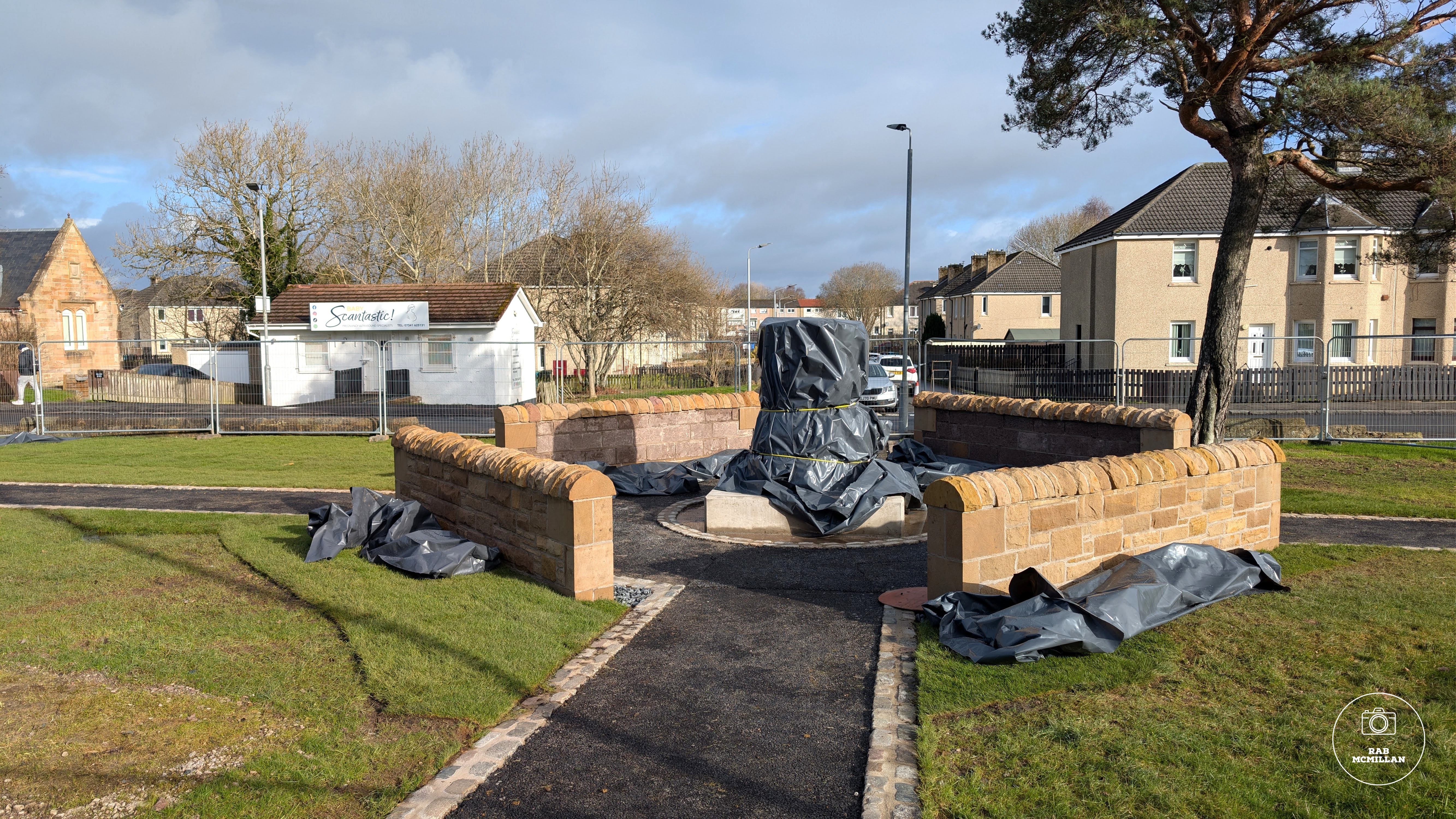 Site of the Tommy Gemmell Statue, Craigneuk, Wishaw, 2026.