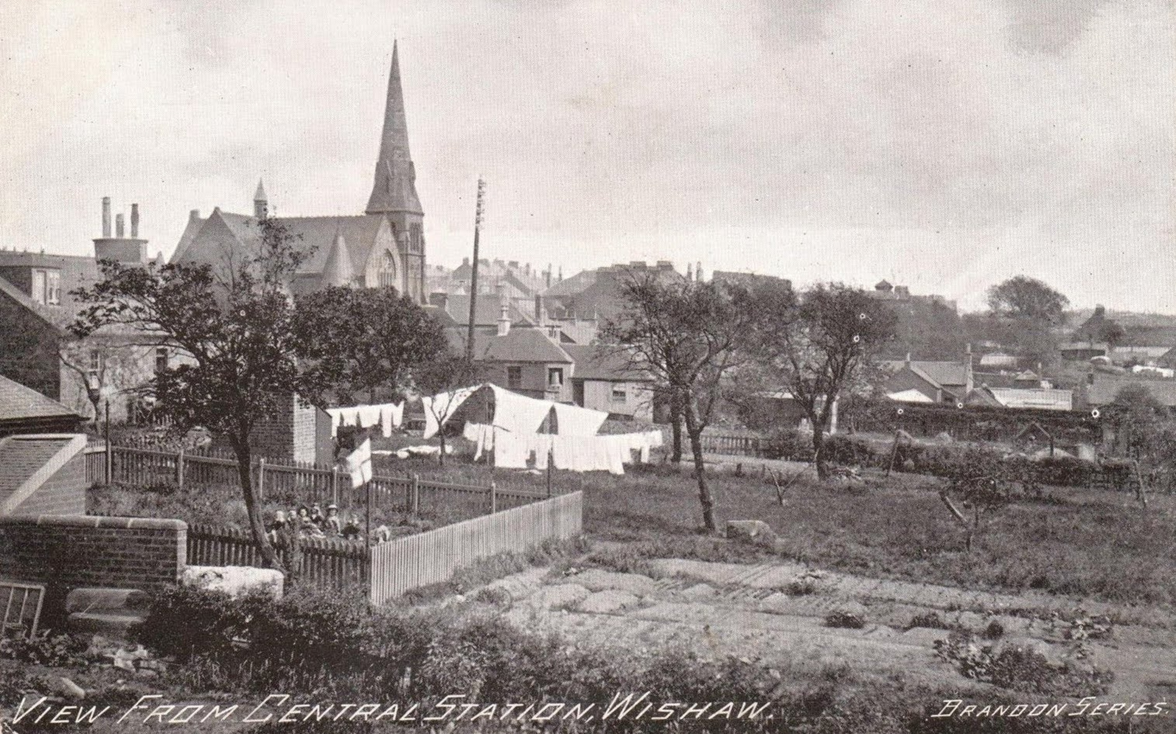 View from Wishaw Central Station, early 1900's.